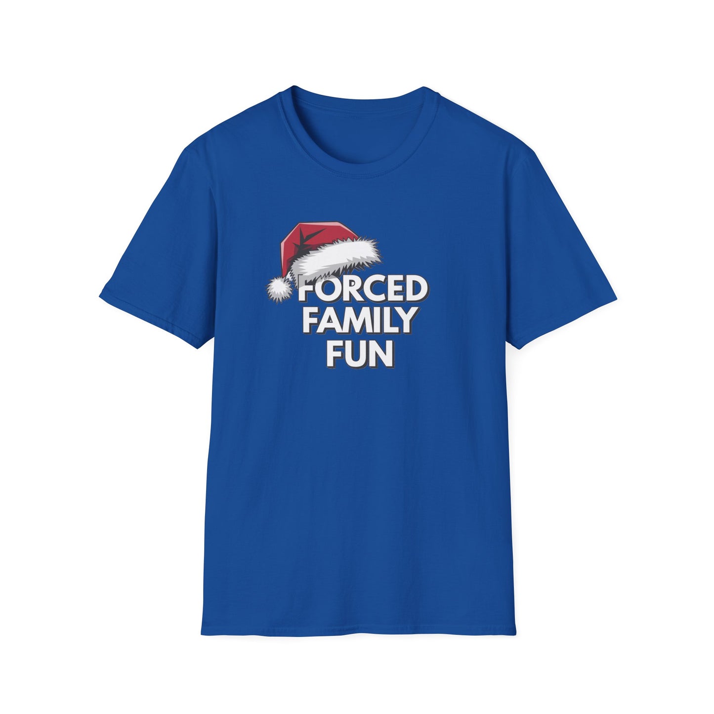 Forced Family Fun T-Shirt | Unisex Holiday Tee, Christmas Gift, Family Reunion Wear, Funny Christmas Shirt, Softstyle Tee