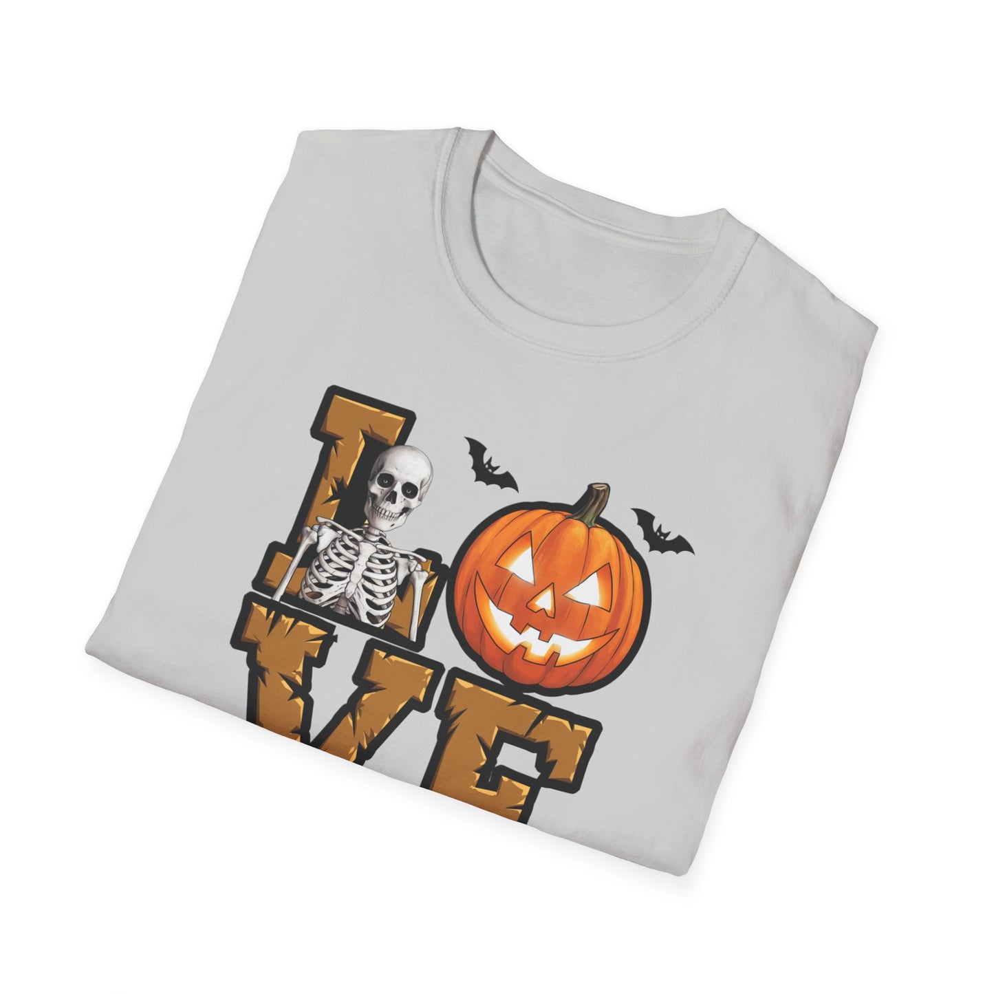 Halloween Skeleton Love T-Shirt, Spooky Graphic Tee, Unisex Fall Apparel, Halloween Costume, Trick or Treat Shirt