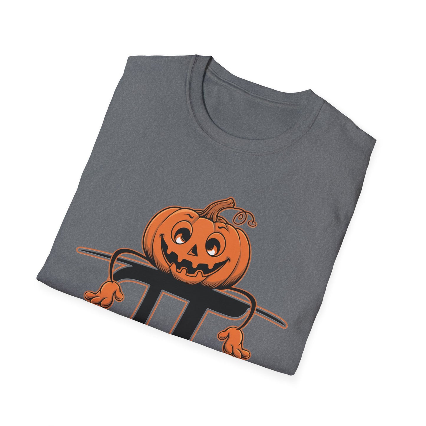 Funny Pumpkin Pi Unisex Softstyle T-Shirt - Halloween Tee, Math Lover Shirt, Fall Apparel, Seasonal Gift, Casual Outfit