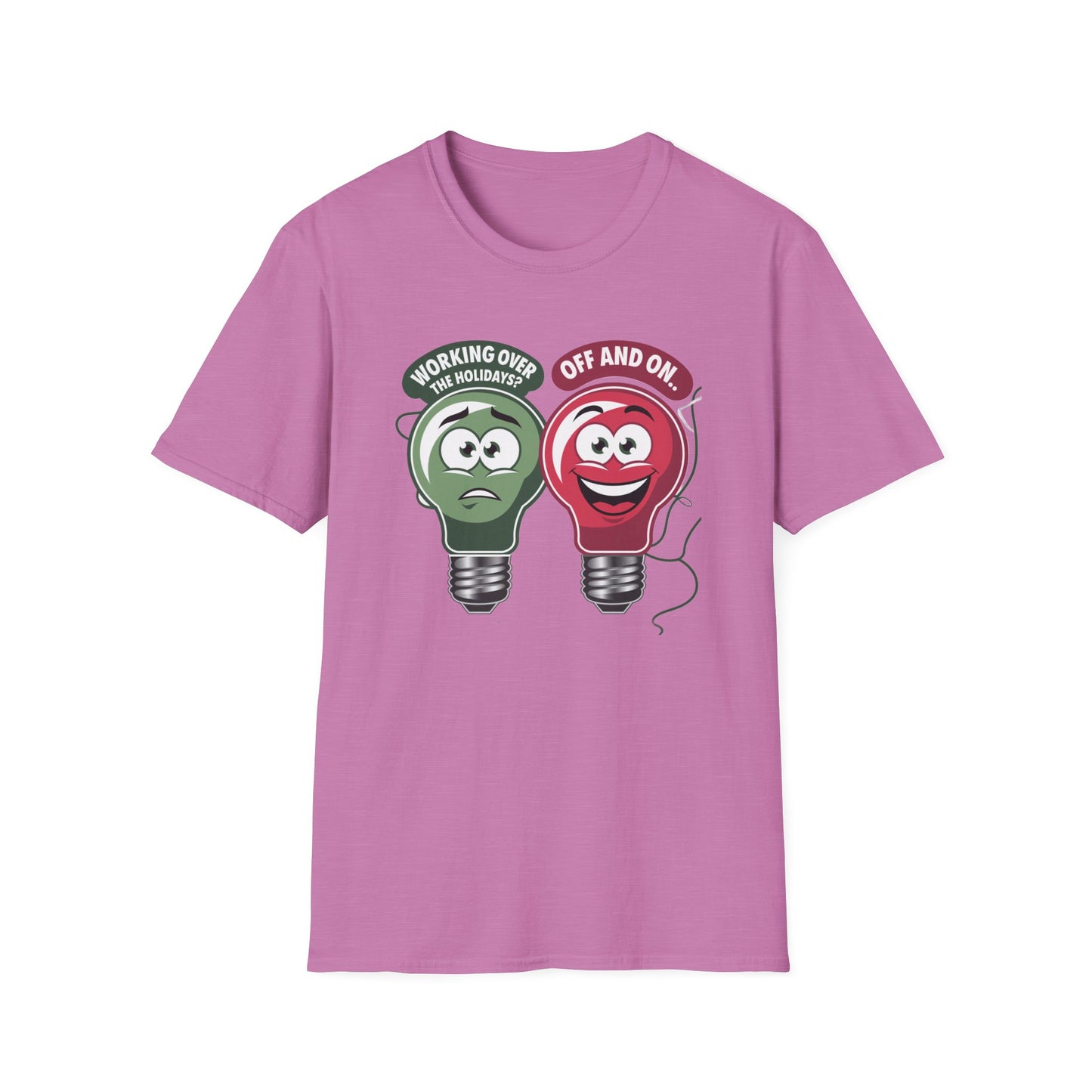 Fun Light Bulb Graphic T-Shirt, Quirky Gift for Dad, Humor Tee for Work, Perfect for Holidays, Unisex Softstyle Tee