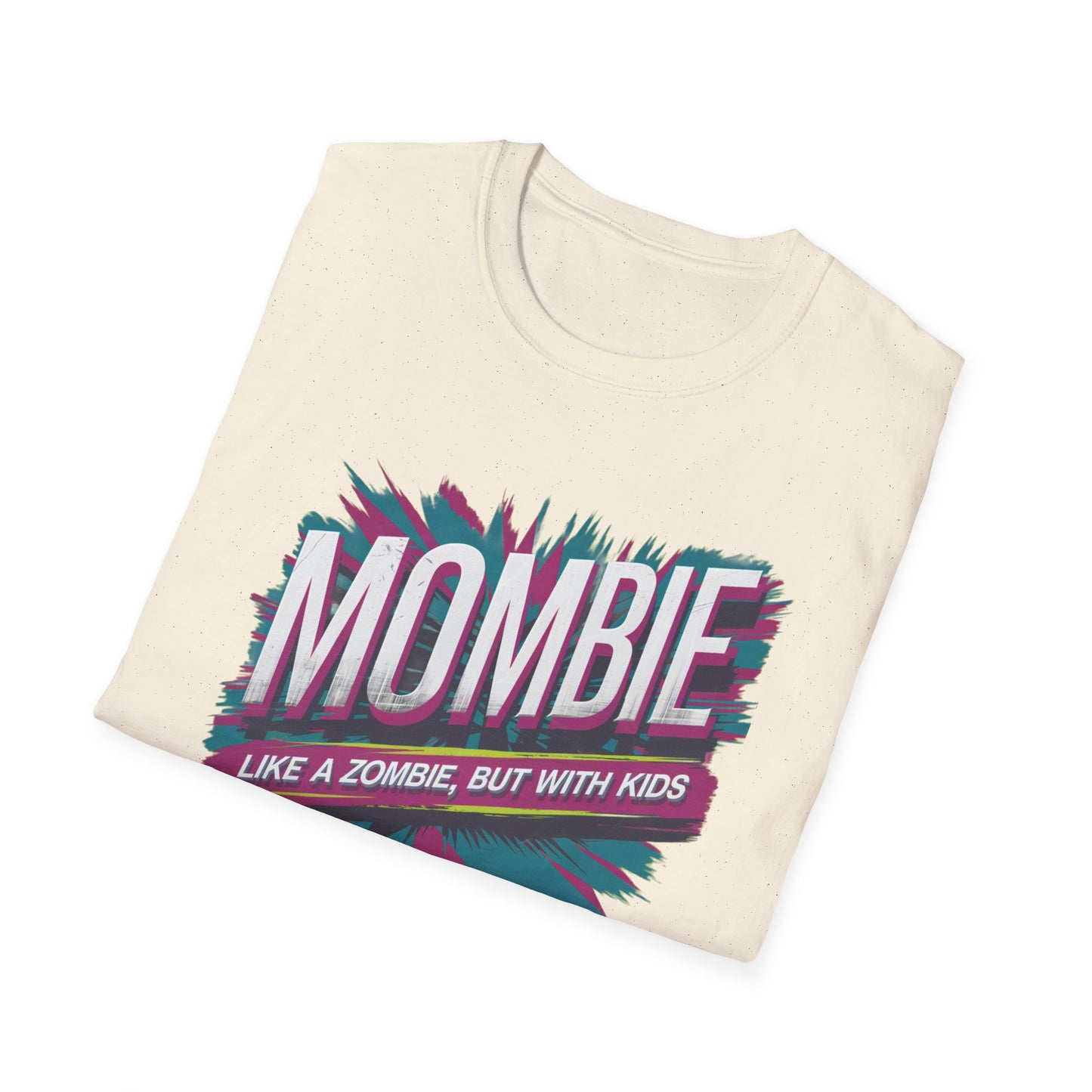 Mombie T-Shirt - Funny Parenting Gift, Unisex Softstyle Tee, Perfect for Moms, Halloween, Gift for New Moms, Casual Wear