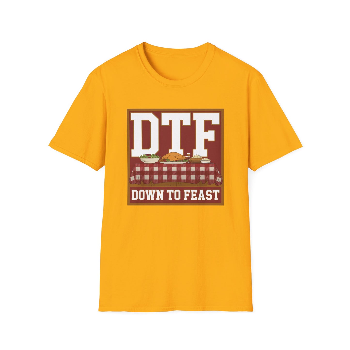 DTF Down to Feast Unisex Softstyle T-Shirt - Perfect for Food Lovers and Parties