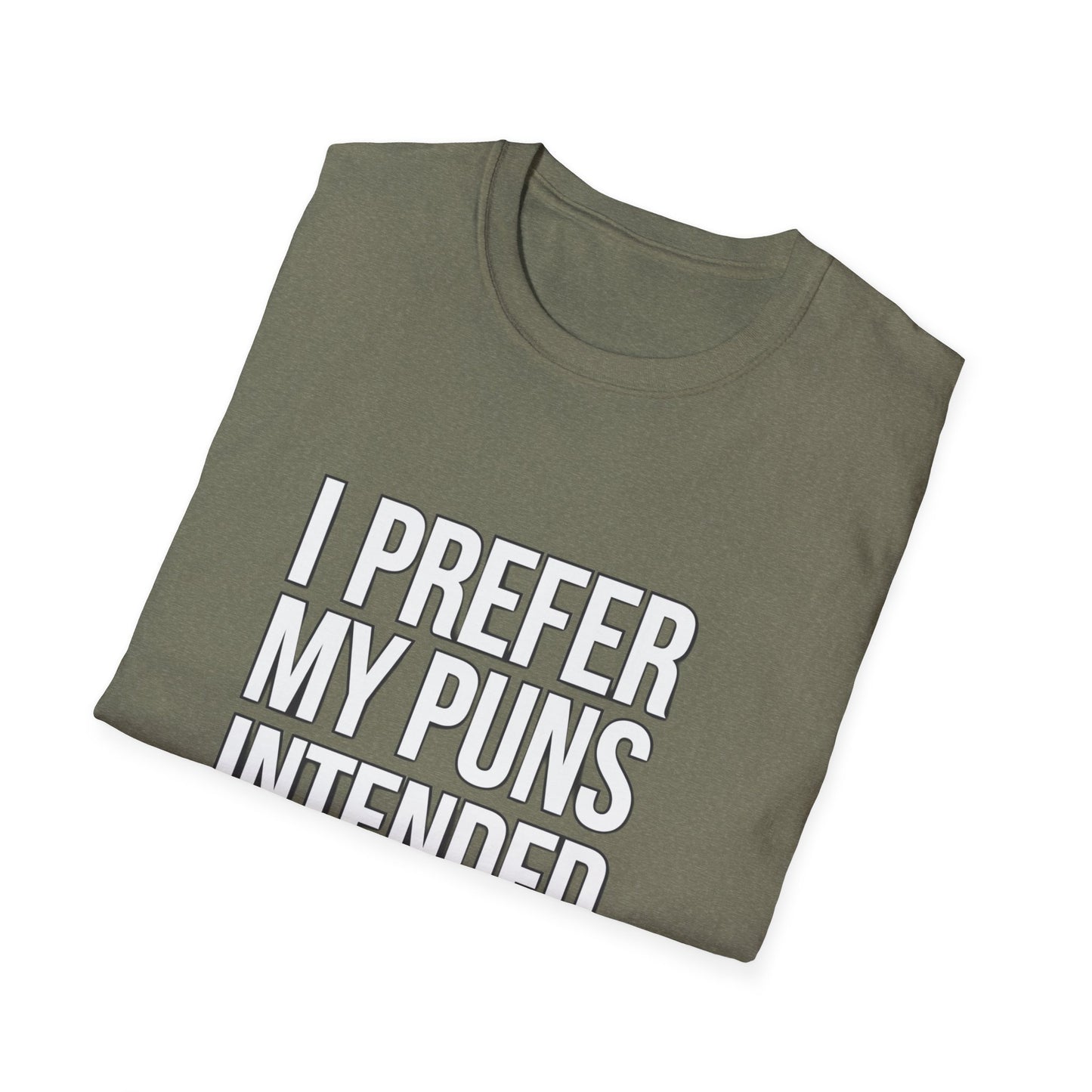 Funny Pun T-Shirt - "I Prefer My Puns Intended" Unisex Softstyle Tee