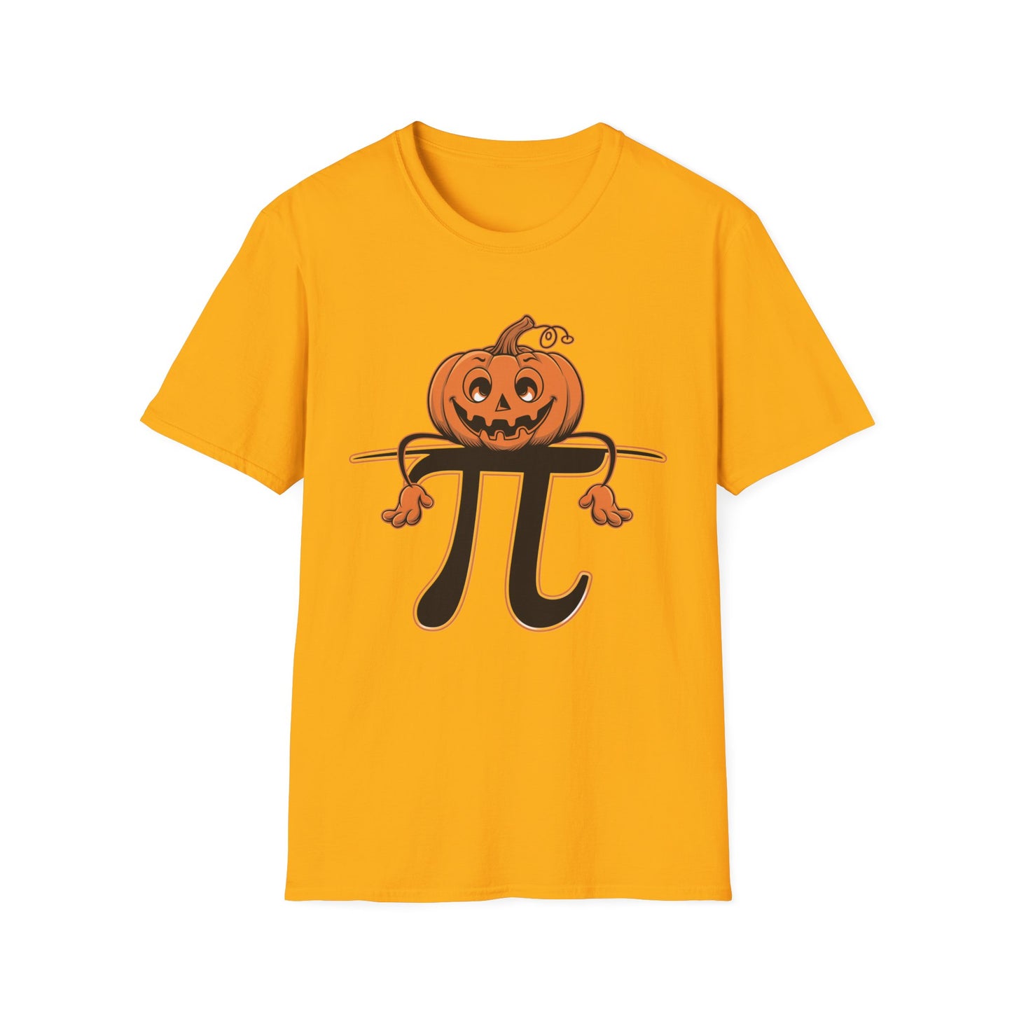 Funny Pumpkin Pi Unisex Softstyle T-Shirt - Halloween Tee, Math Lover Shirt, Fall Apparel, Seasonal Gift, Casual Outfit