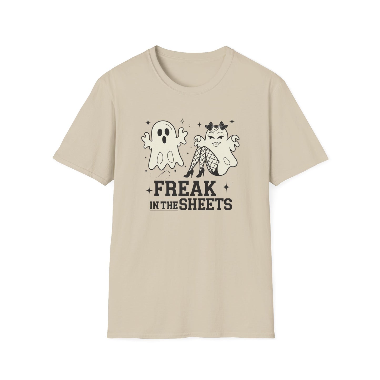 Freak in the Sheets Unisex T-Shirt, Funny Halloween Tee, Ghost & Witch Graphic Shirt, Spooky Season Apparel, Gift for Her