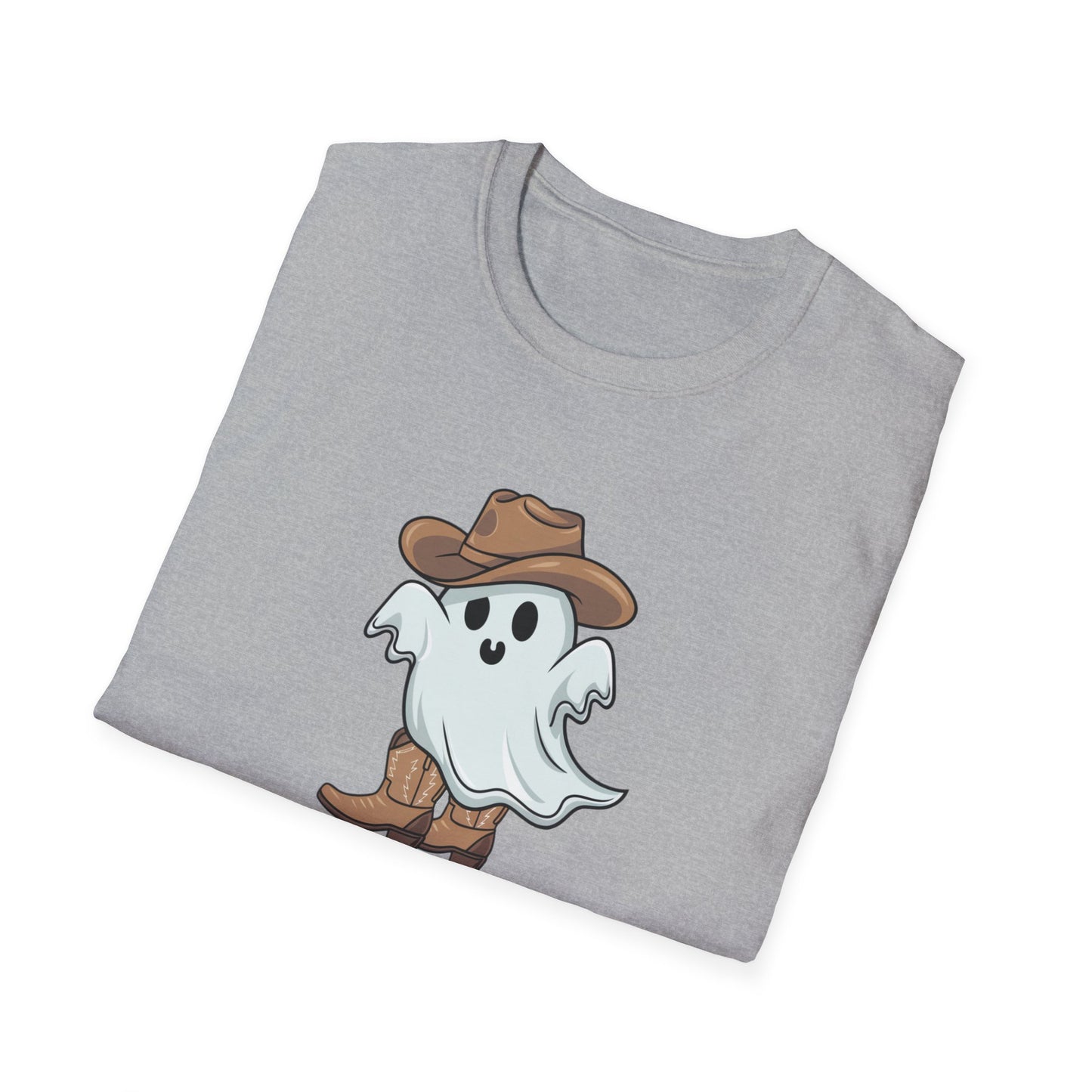 Ghostly Cowboy T-Shirt, Fun Halloween Tee, Spooky Ghost Shirt, Unisex Graphic Shirt, Witchy Casual Wear, Cute Halloween Gift