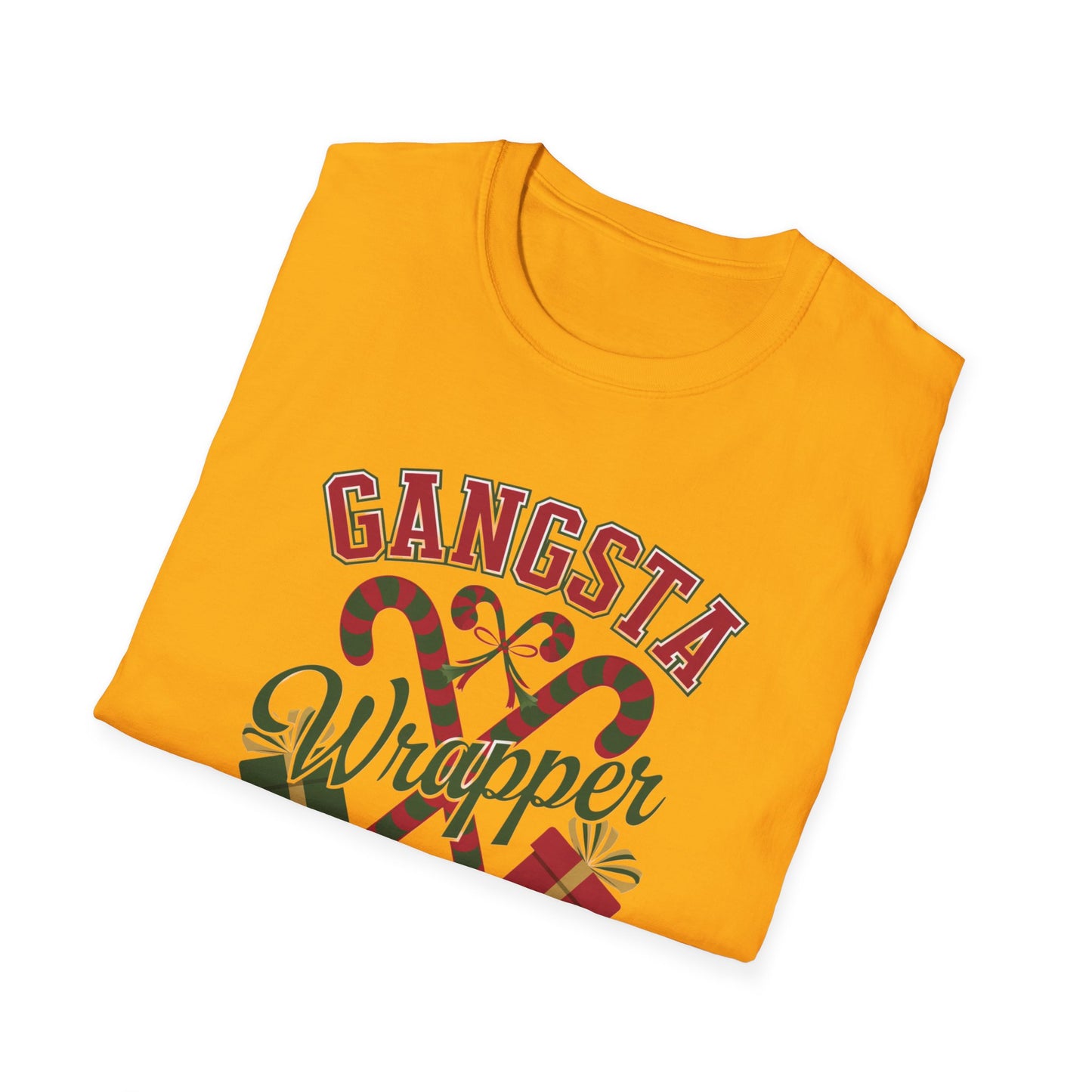 Gangsta Wrapper Unisex T-Shirt, Funny Holiday Shirt, Christmas Apparel, Gift for Him/Her, December Party Outfit, Trendy Holiday Tee