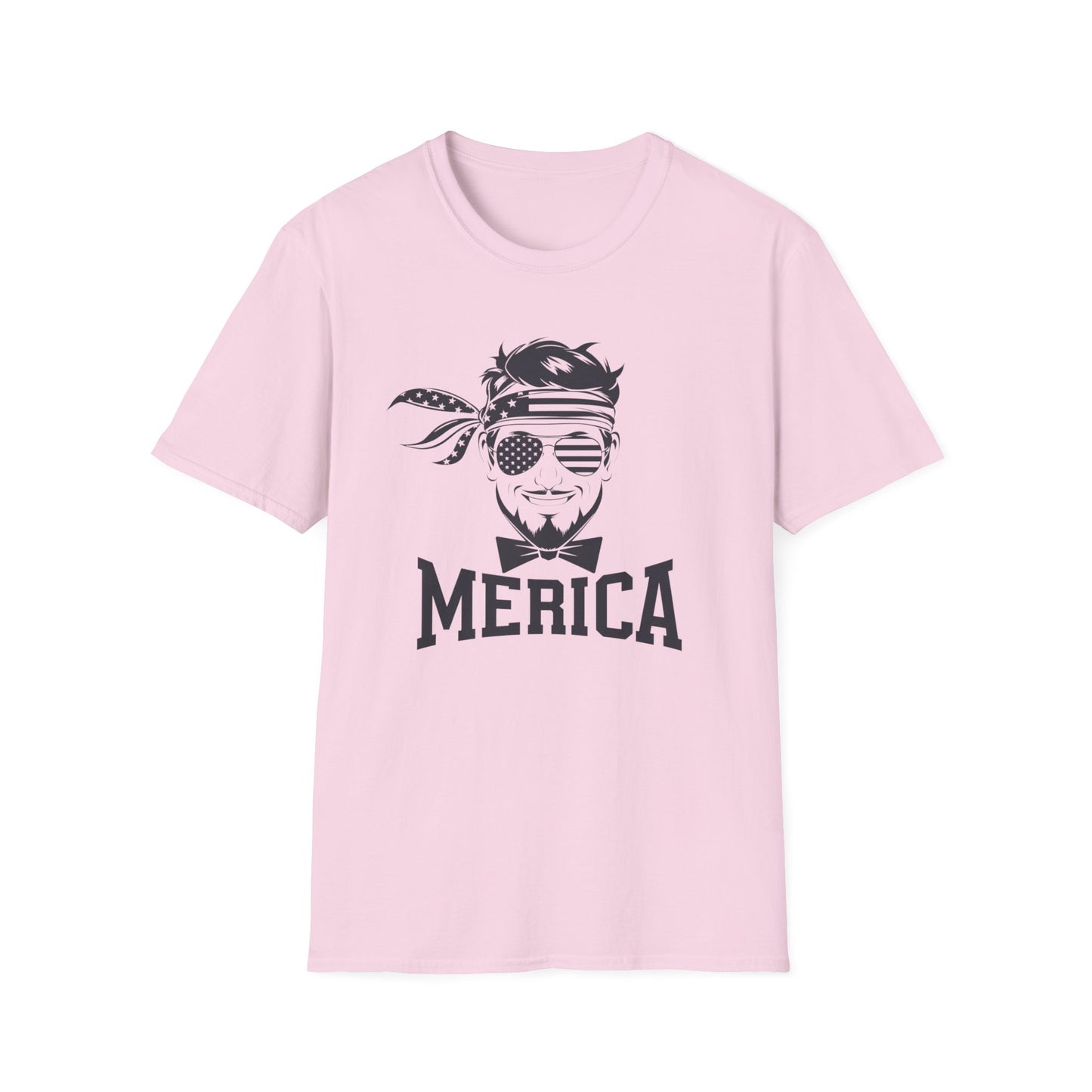 Merica Graphic T-Shirt - Softstyle Unisex Tee for Independence Day & Casual Wear
