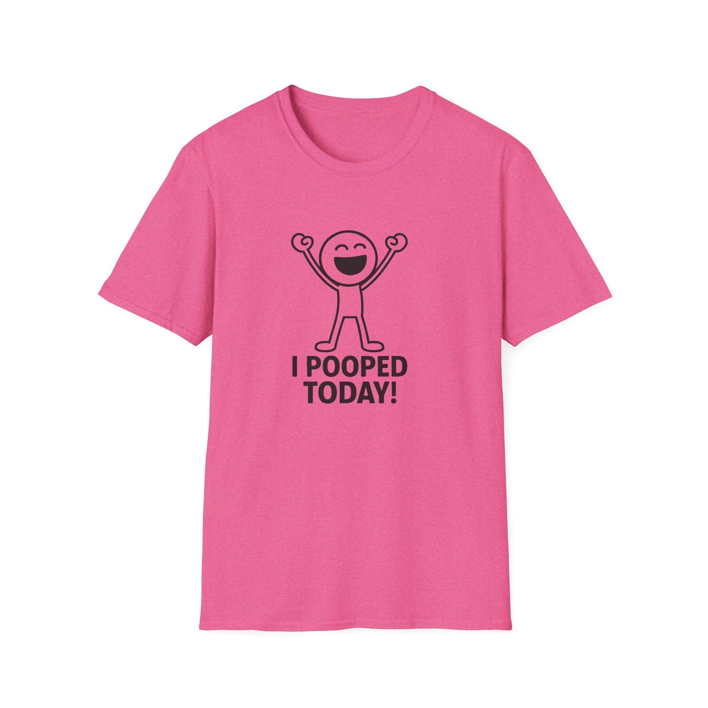 Funny Unisex Softstyle T-Shirt - "I Pooped Today!" Playful Humor Tee for Kids and Adults