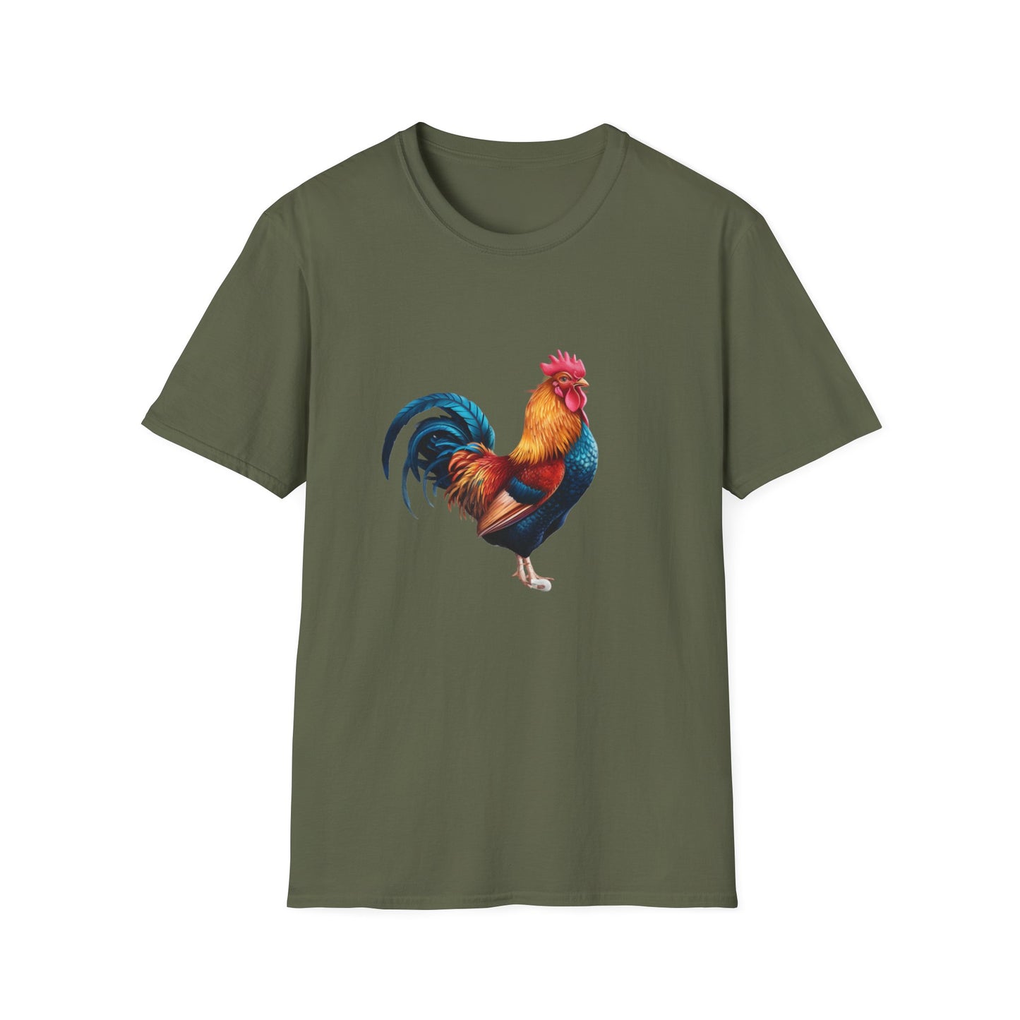 Colorful Rooster Unisex Softstyle T-Shirt - Farmhouse Chic Apparel