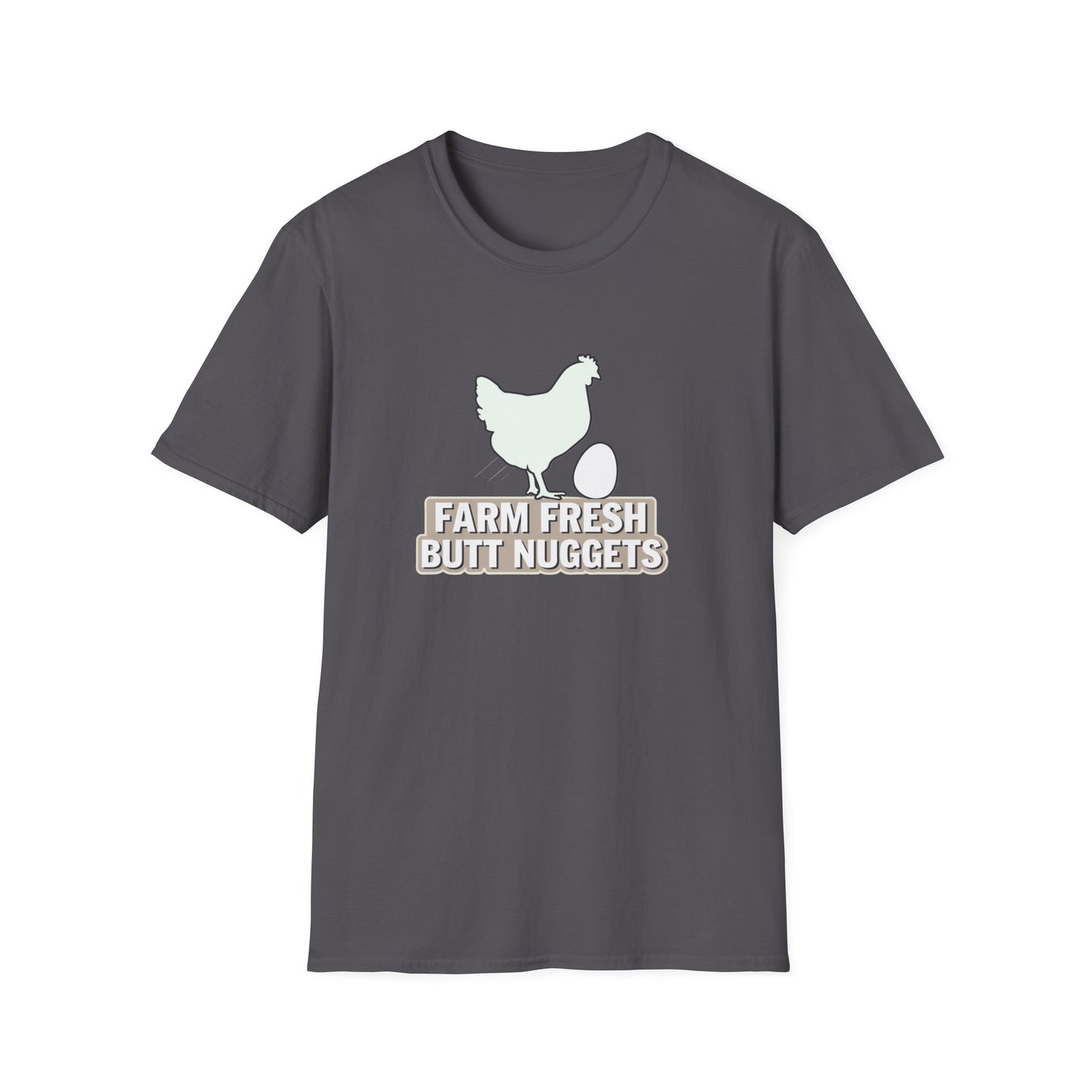 Farm Fresh Butt Nuggets Unisex T-Shirt - Fun Chicken Graphic Tee