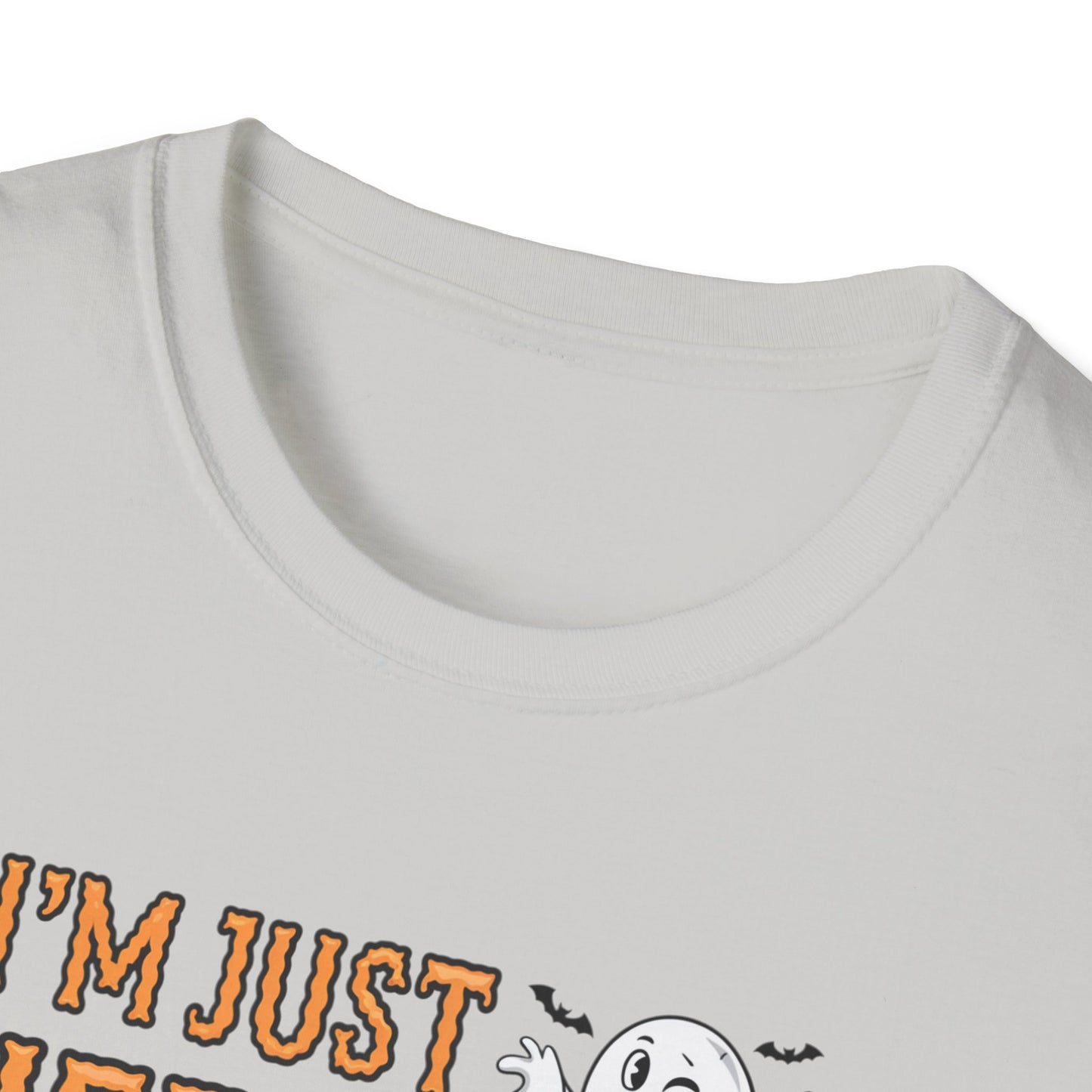 Halloween Ghost Graphic Tee, Unisex Softstyle T-Shirt, Funny Halloween Shirt, Fall Apparel, Spooky Party Outfit, Gifts for October