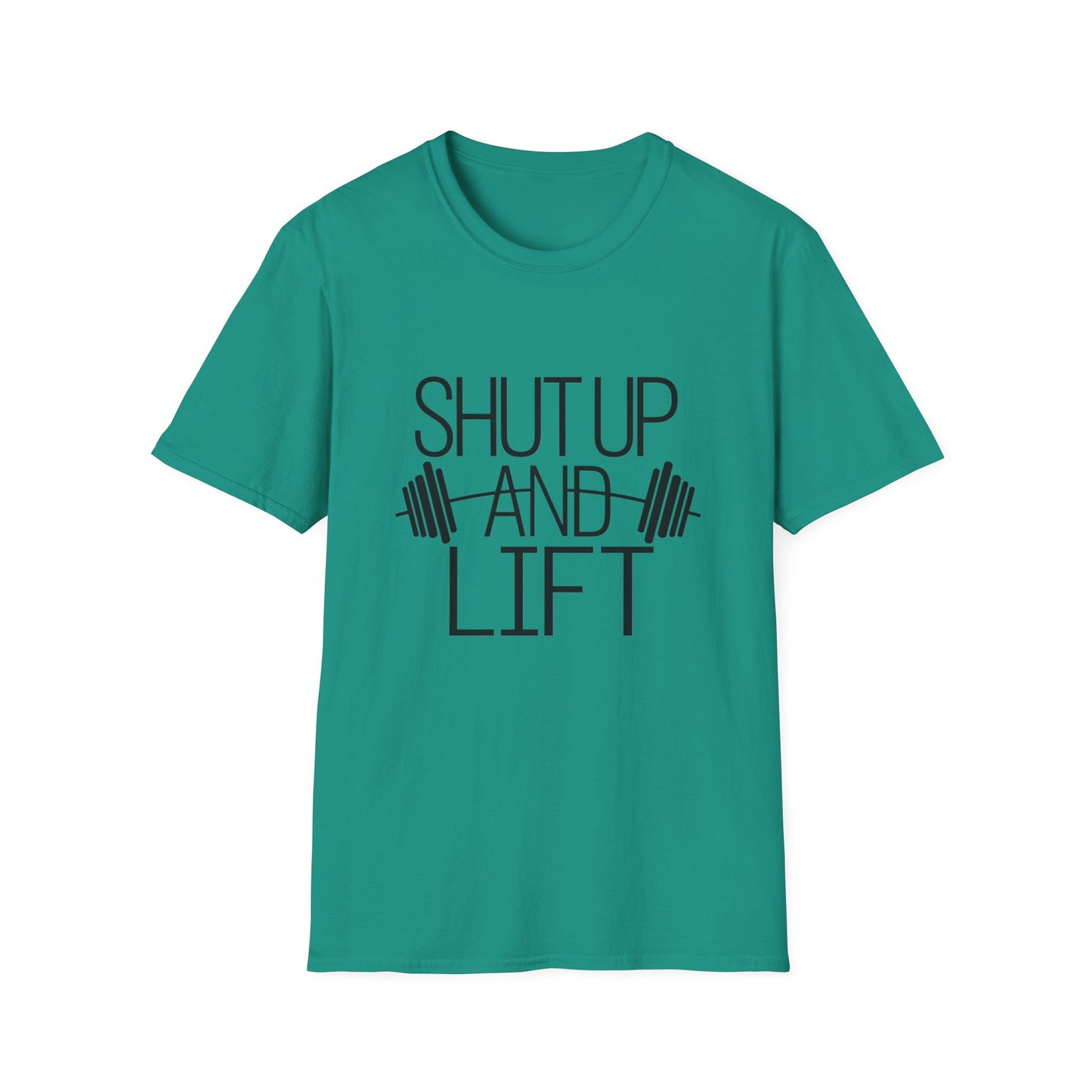Fitness Motivation T-Shirt - "Shut Up and Lift" - Unisex Softstyle Tee for Gym Enthusiasts