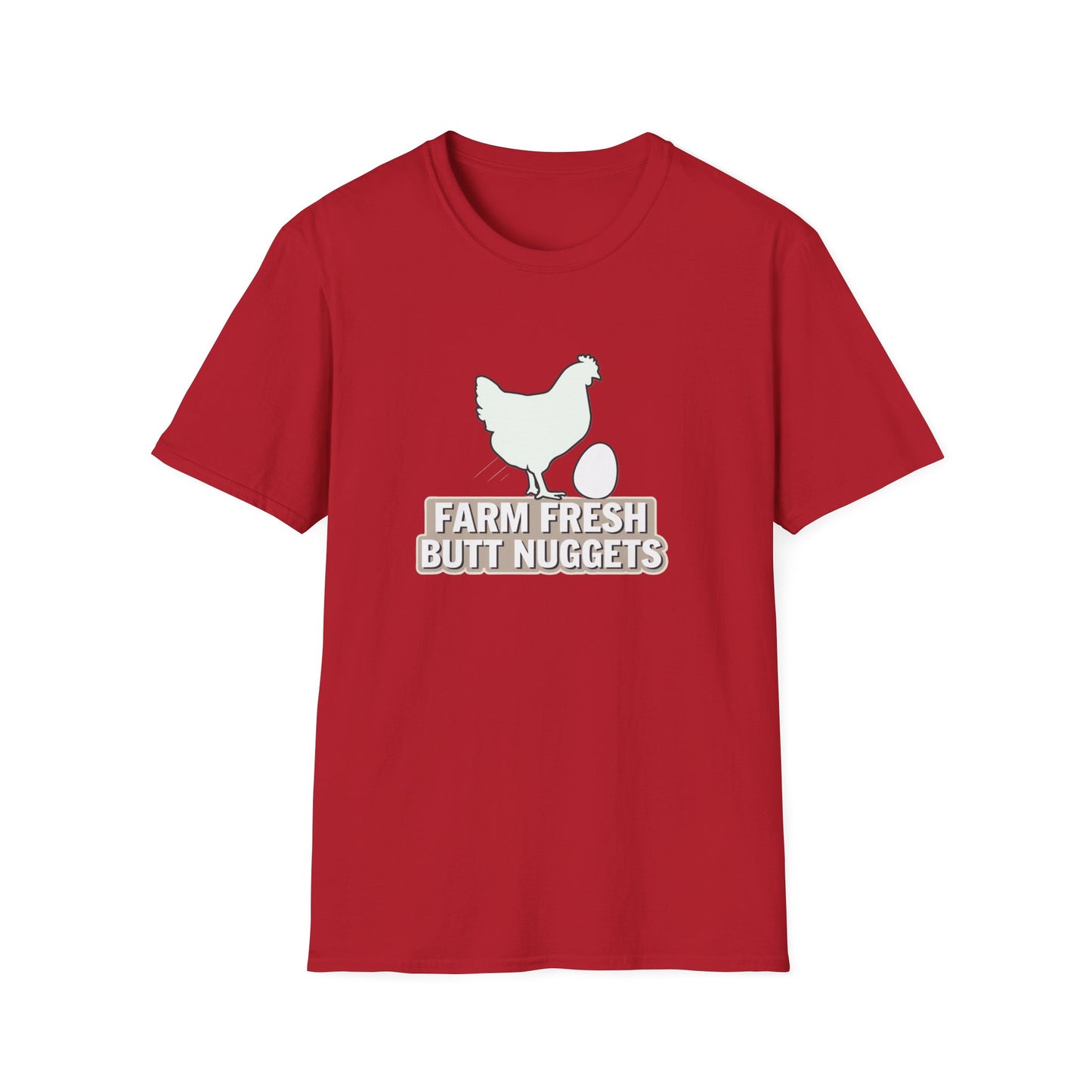 Farm Fresh Butt Nuggets Unisex T-Shirt - Fun Chicken Graphic Tee