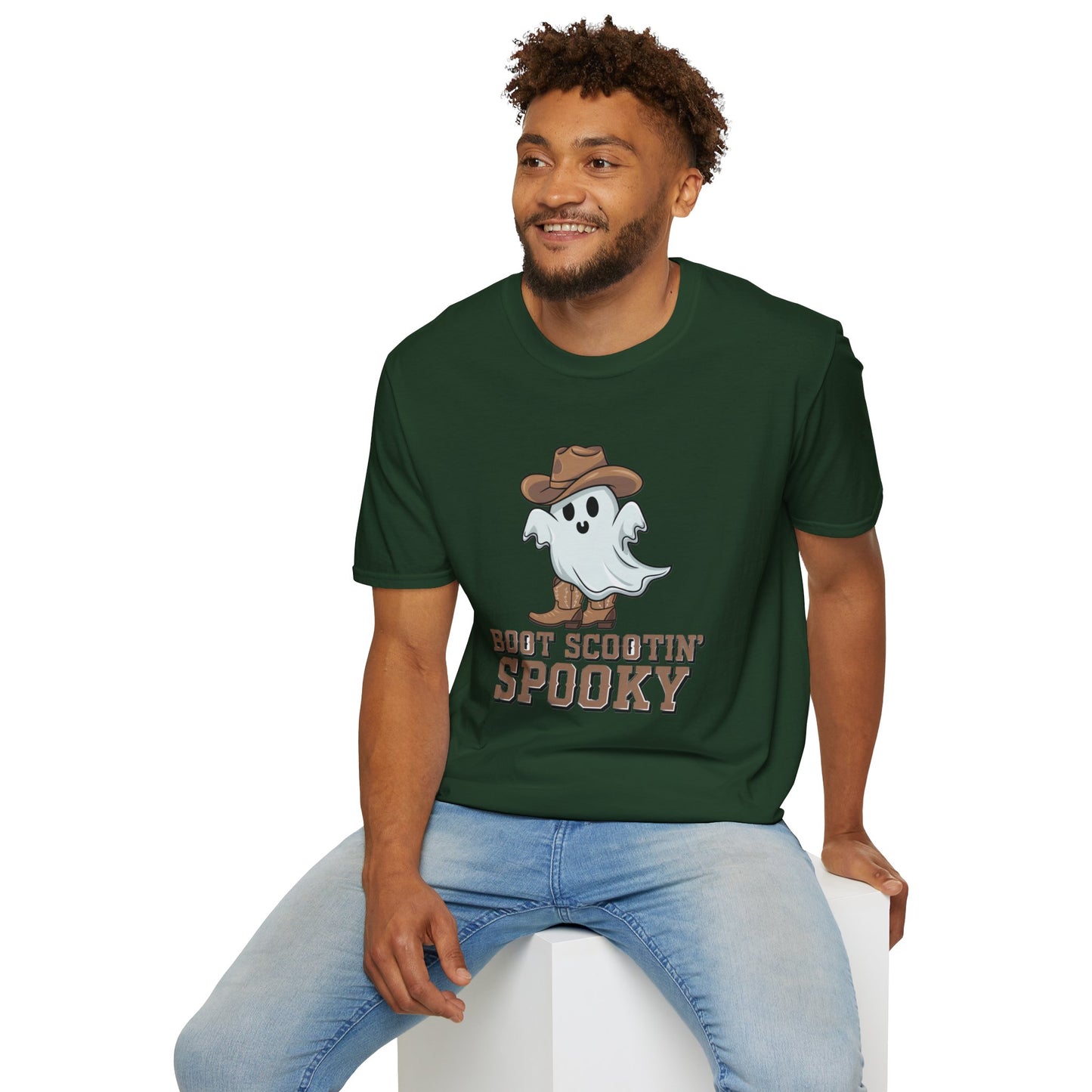 Ghostly Cowboy T-Shirt, Fun Halloween Tee, Spooky Ghost Shirt, Unisex Graphic Shirt, Witchy Casual Wear, Cute Halloween Gift