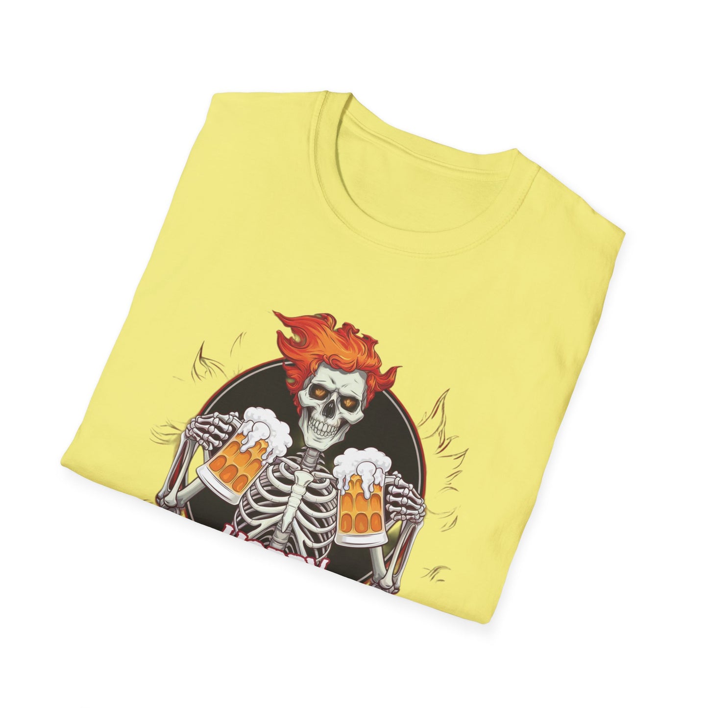 Halloween Skeleton T-Shirt, Unisex Softstyle Tee, Spooky Party Shirt, Halloween Costume Top, Gift for Halloween Lovers