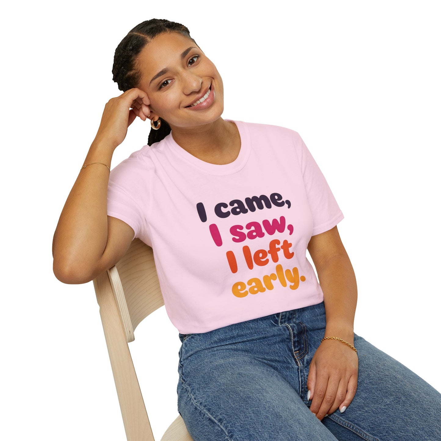 Funny Graphic Tee, I Came I Saw I Left Early Shirt, Casual T-Shirt, Unisex Humor Apparel, Gift for Friends