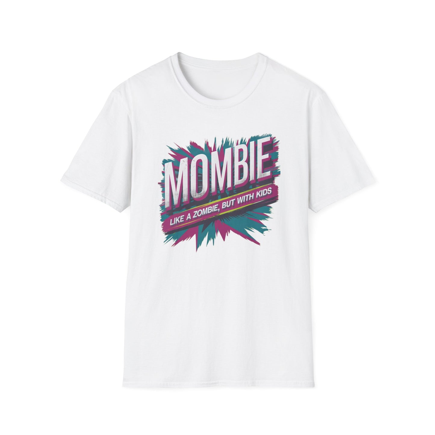 Mombie T-Shirt - Funny Parenting Gift, Unisex Softstyle Tee, Perfect for Moms, Halloween, Gift for New Moms, Casual Wear