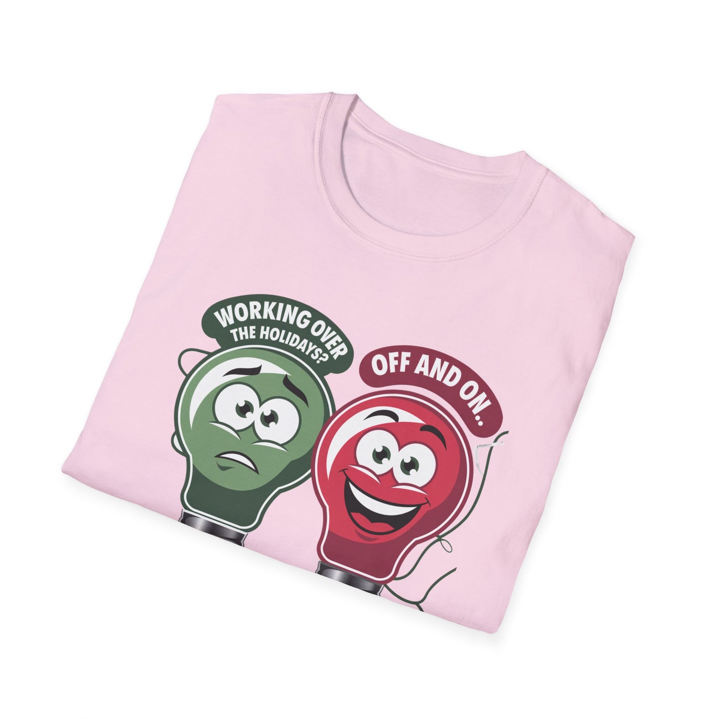 Fun Light Bulb Graphic T-Shirt, Quirky Gift for Dad, Humor Tee for Work, Perfect for Holidays, Unisex Softstyle Tee