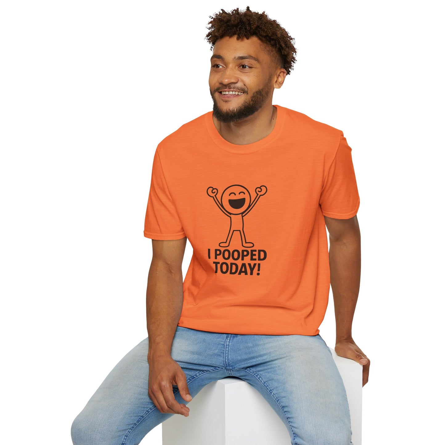 Funny Unisex Softstyle T-Shirt - "I Pooped Today!" Playful Humor Tee for Kids and Adults