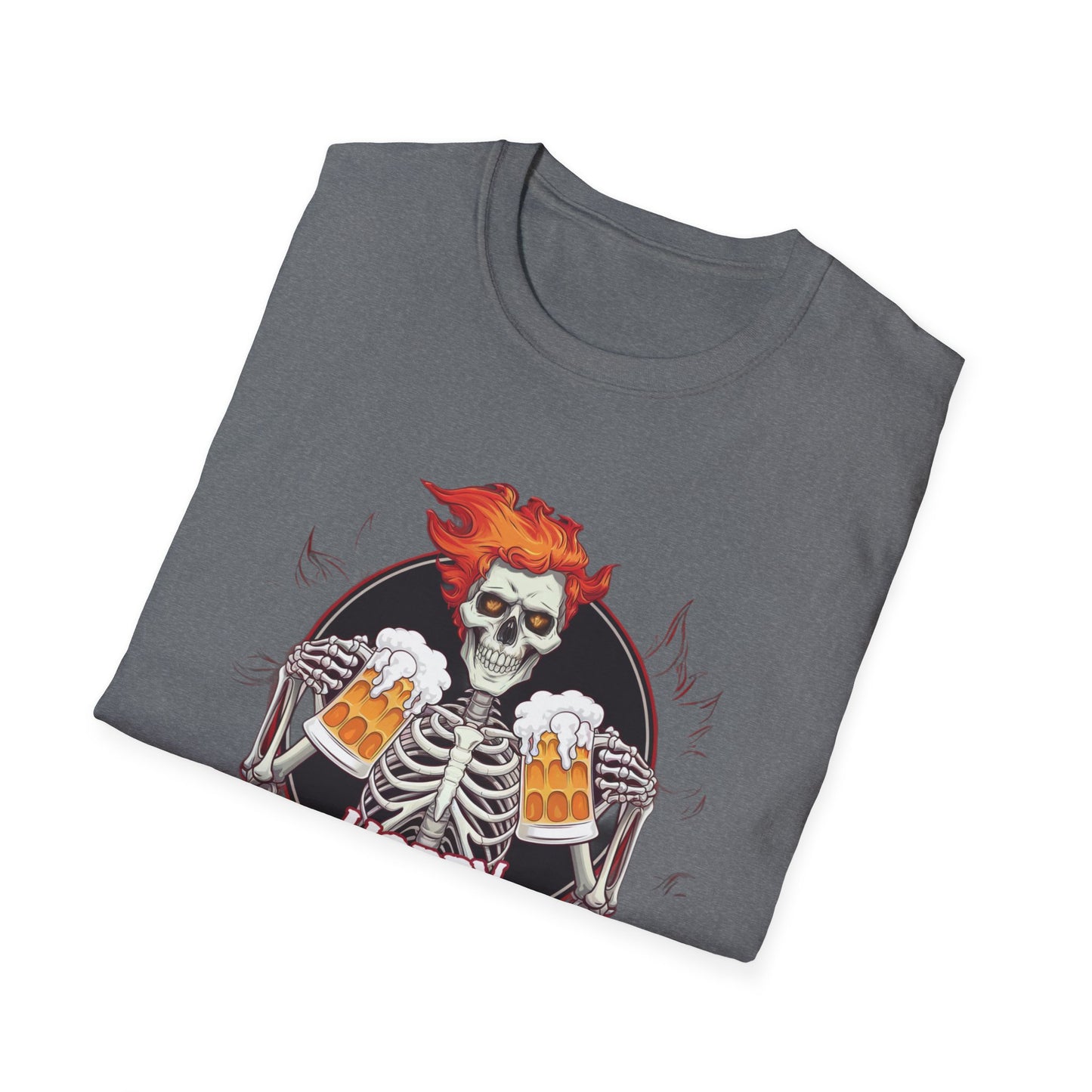 Halloween Skeleton T-Shirt, Unisex Softstyle Tee, Spooky Party Shirt, Halloween Costume Top, Gift for Halloween Lovers
