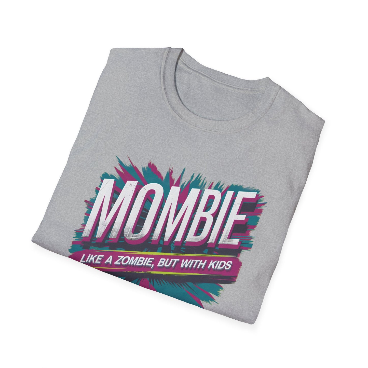 Mombie T-Shirt - Funny Parenting Gift, Unisex Softstyle Tee, Perfect for Moms, Halloween, Gift for New Moms, Casual Wear