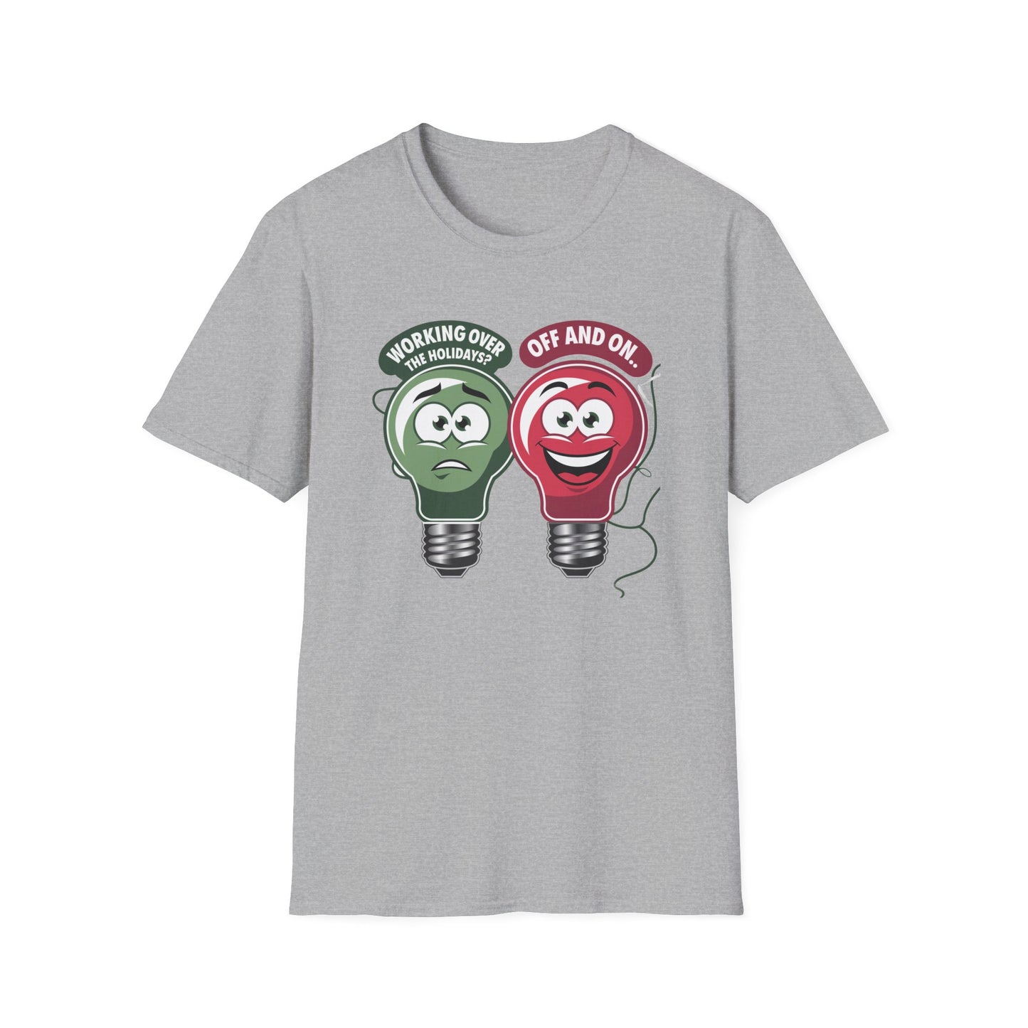 Fun Light Bulb Graphic T-Shirt, Quirky Gift for Dad, Humor Tee for Work, Perfect for Holidays, Unisex Softstyle Tee