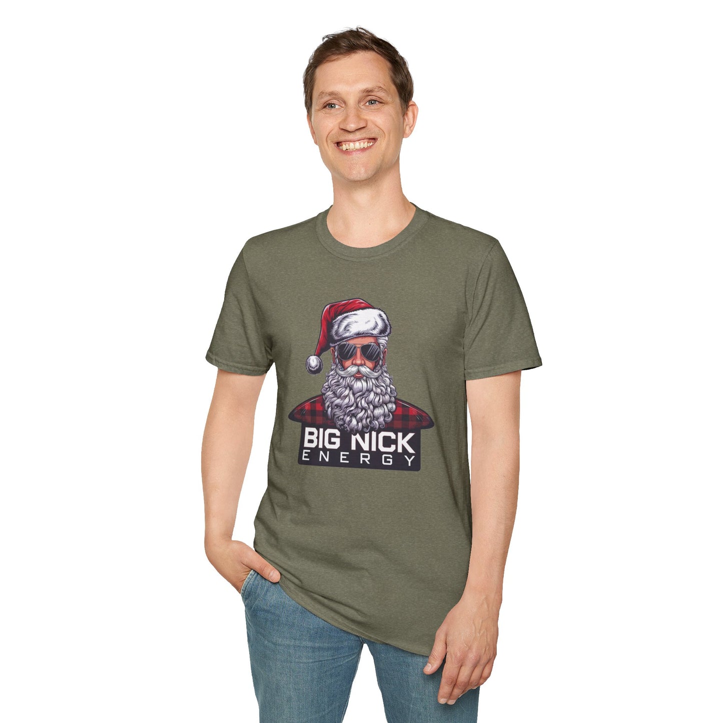 Christmas Santa T-Shirt, Funny Holiday Shirt, Unisex Gift, Festive Apparel, Big Nick Energy Tee