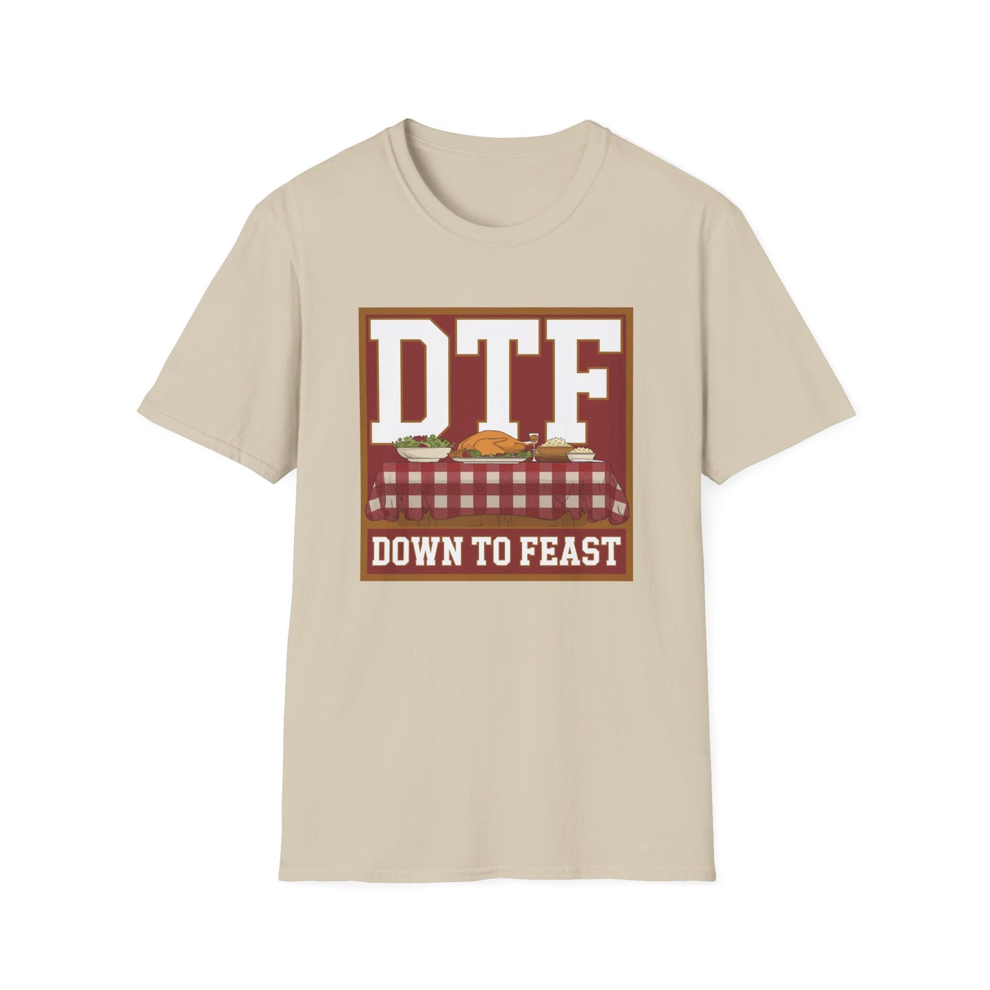 DTF Down to Feast Unisex Softstyle T-Shirt - Perfect for Food Lovers and Parties