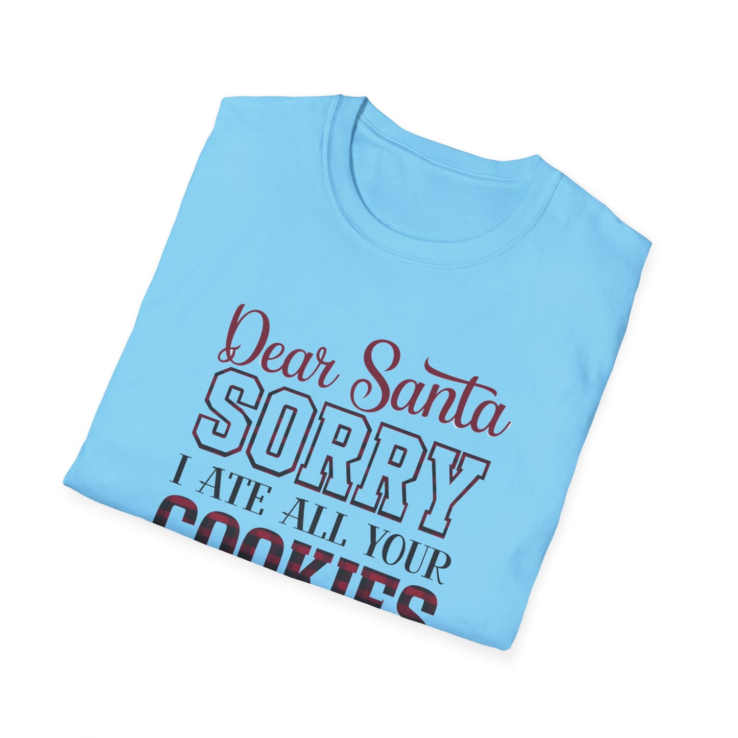 Funny Christmas T-Shirt, Unisex Softstyle Tee, Holiday Humor Gift, Santa Cookie Tee, Fun Gift for Him or Her, Seasonal Wear