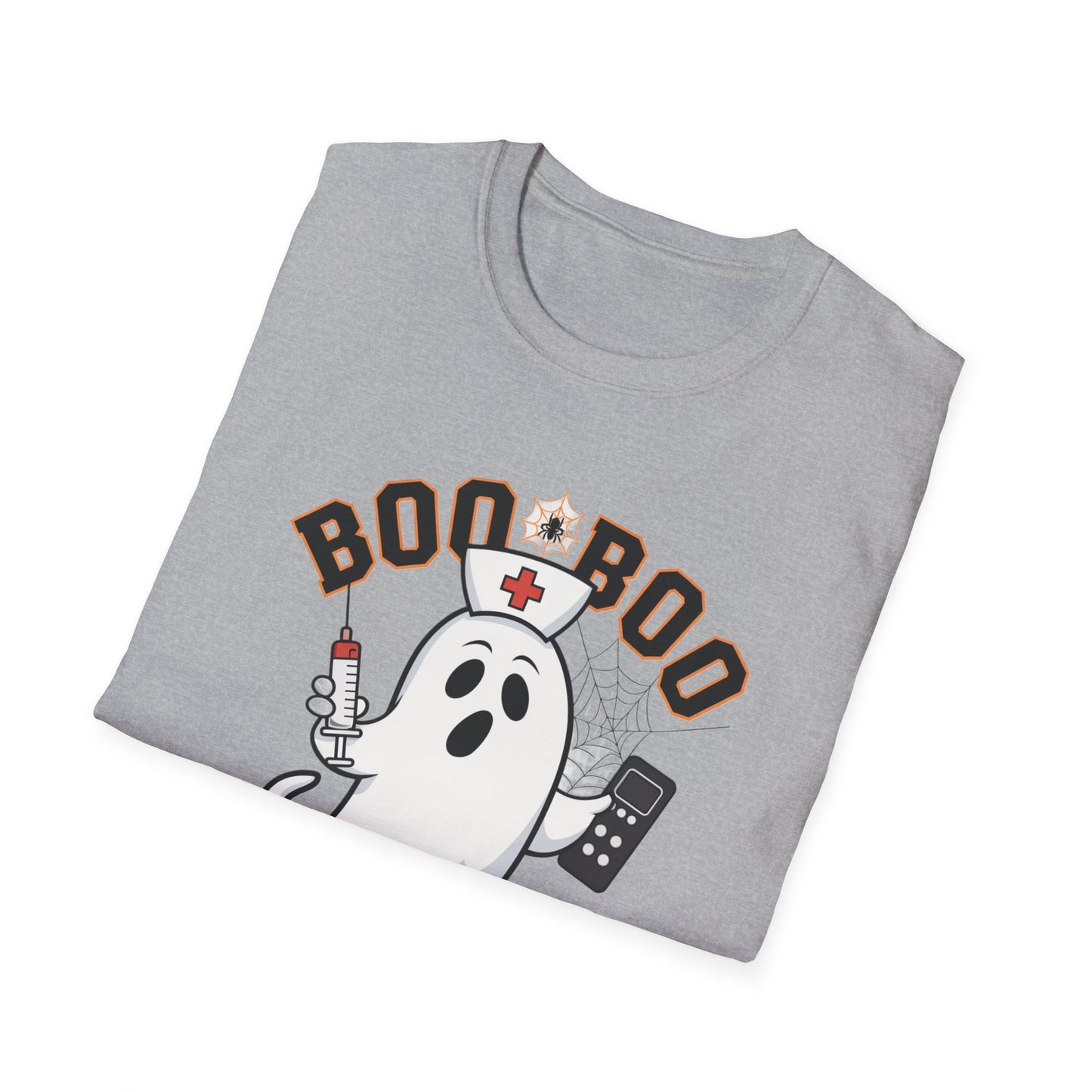 Boo Boo Crew T-Shirt, Softstyle Tee for Halloween, Ghost Nurse Shirt, Fun Family Costume Top, Spooky Comedy Dress-Up