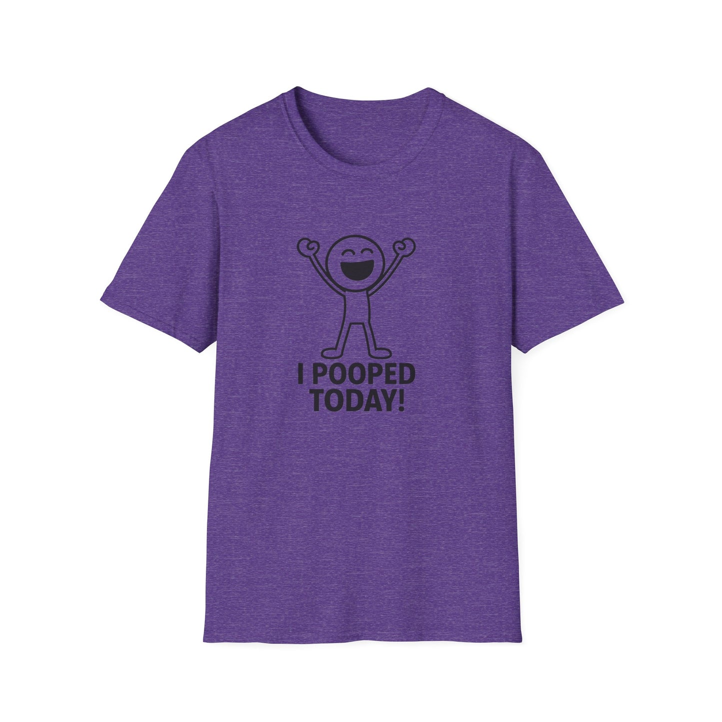 Funny Unisex Softstyle T-Shirt - "I Pooped Today!" Playful Humor Tee for Kids and Adults