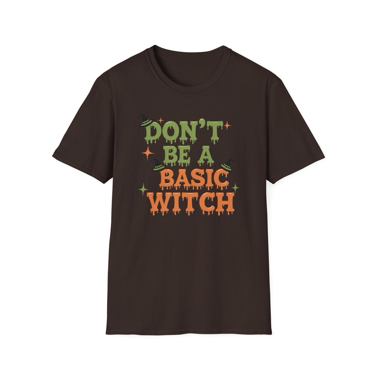 Humorous Halloween T-Shirt - Don't Be A Basic Witch, Fall Fashion, Unisex Tee, Cute Halloween Apparel, Gift for Witches