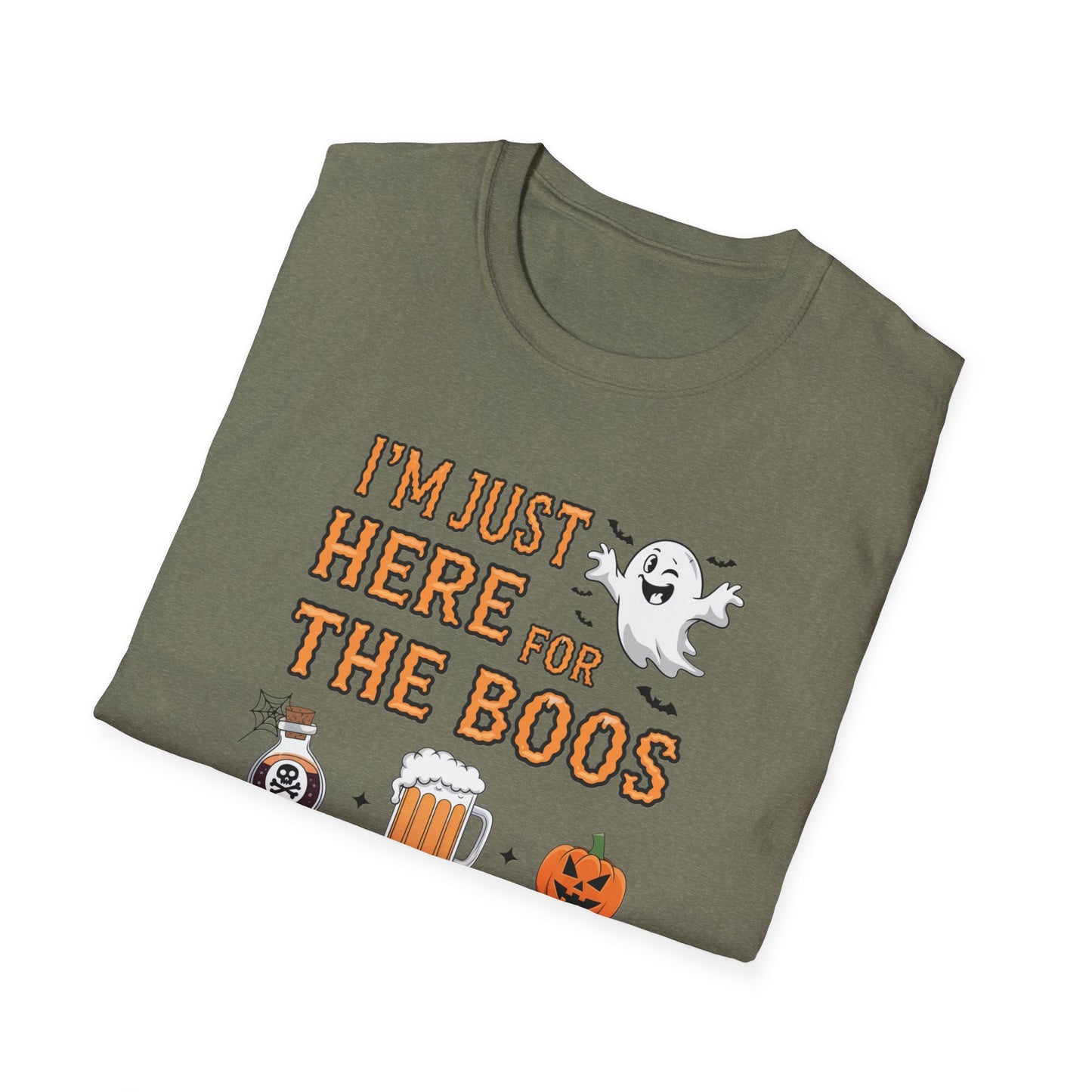 Halloween Ghost Graphic Tee, Unisex Softstyle T-Shirt, Funny Halloween Shirt, Fall Apparel, Spooky Party Outfit, Gifts for October