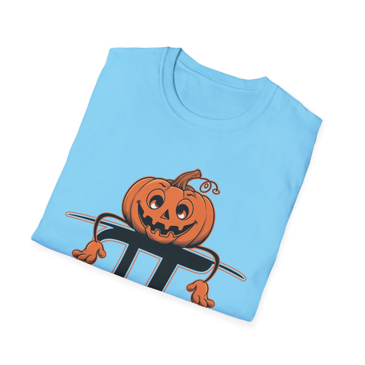 Funny Pumpkin Pi Unisex Softstyle T-Shirt - Halloween Tee, Math Lover Shirt, Fall Apparel, Seasonal Gift, Casual Outfit