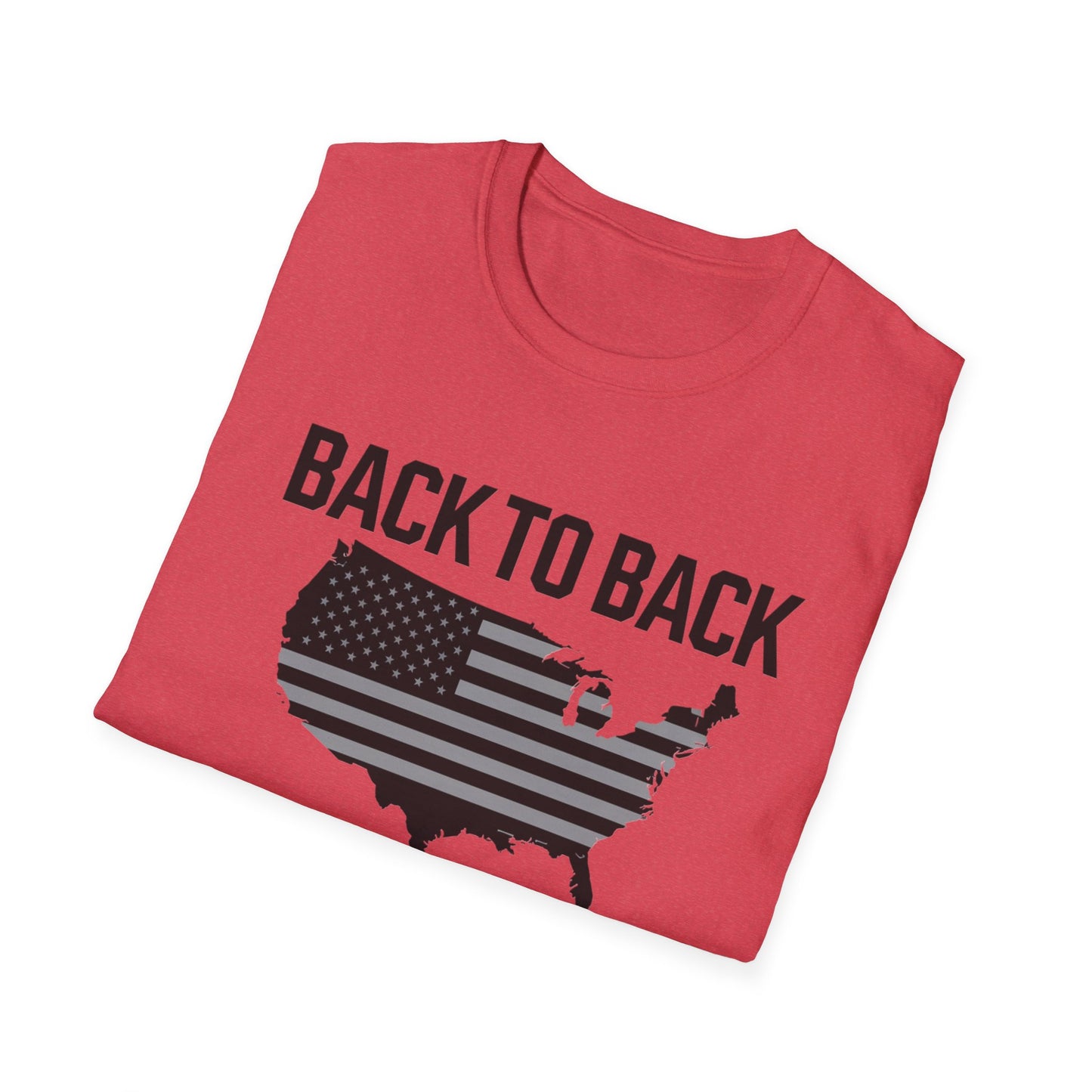 Patriotic Unisex Softstyle T-Shirt – ‘Back to Back World War Champs’