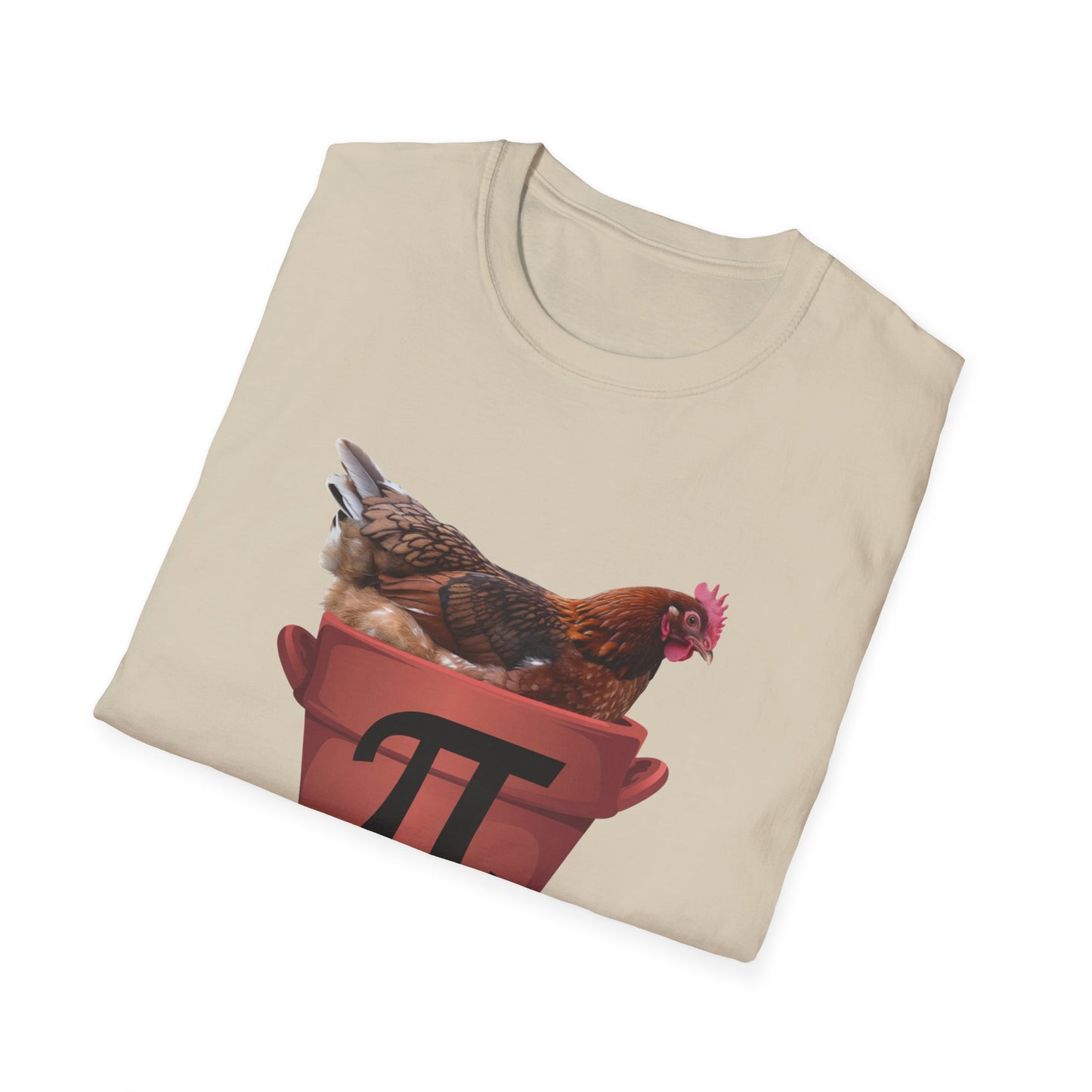 Funny Chicken Pi Unisex Softstyle T-Shirt - Quirky Math Humor Tee