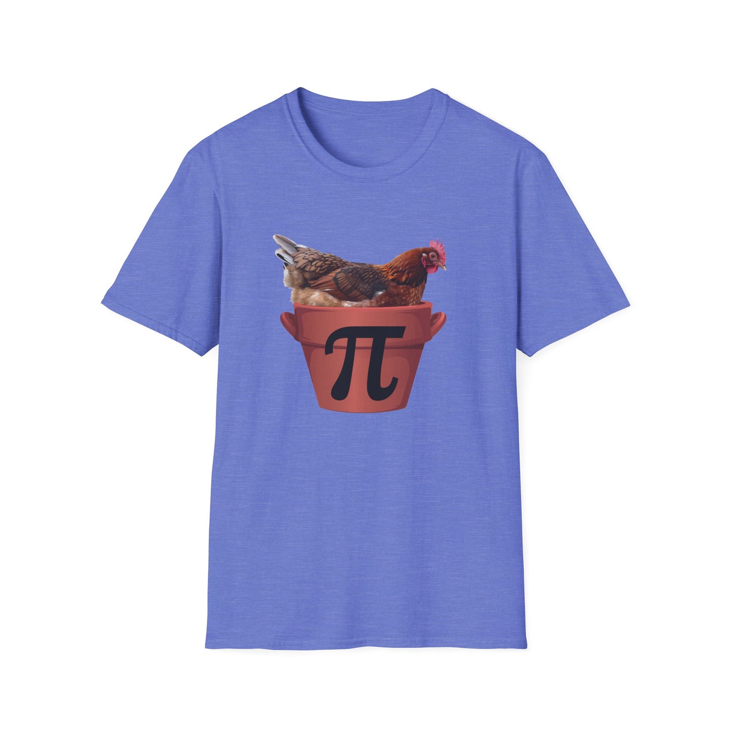 Funny Chicken Pi Unisex Softstyle T-Shirt - Quirky Math Humor Tee