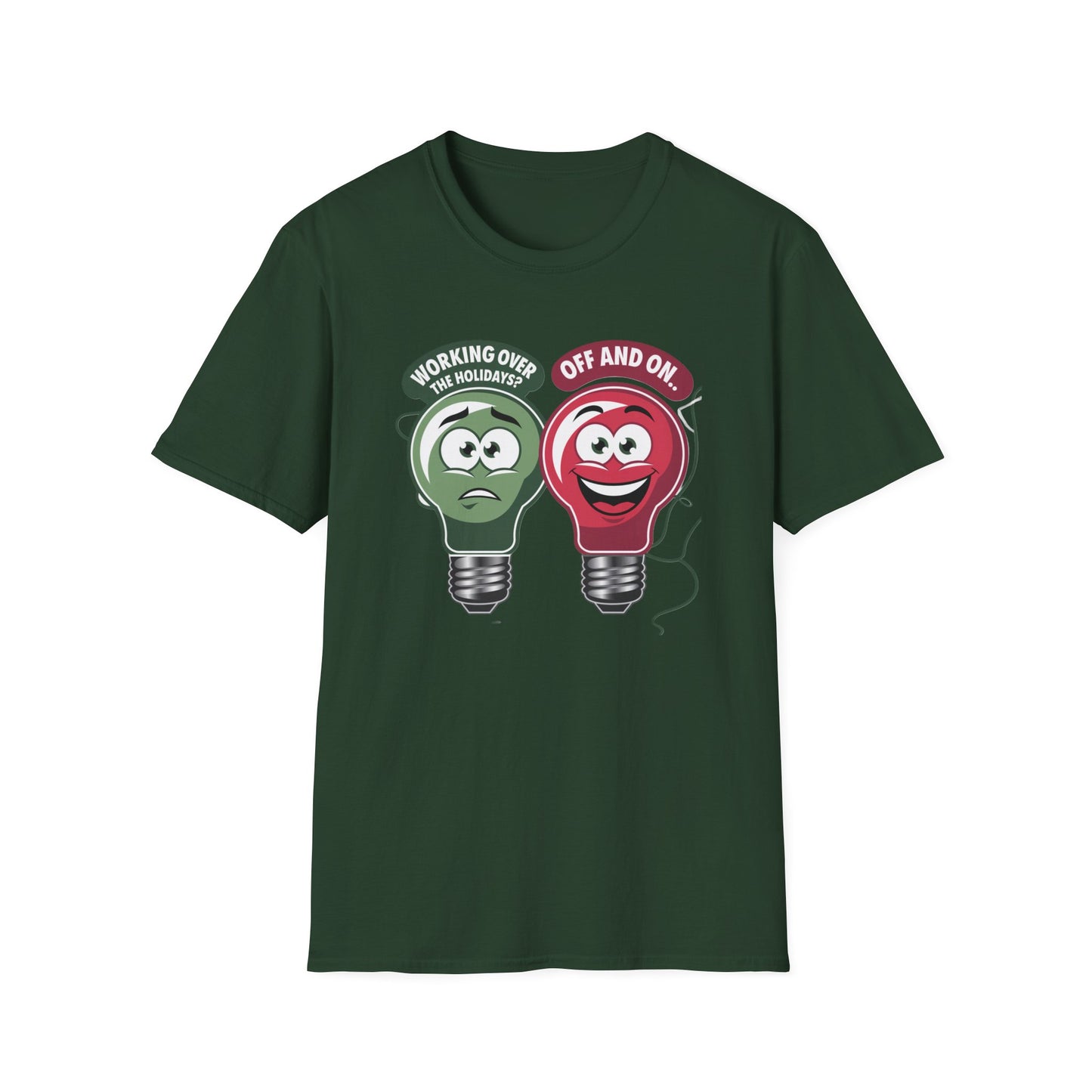 Fun Light Bulb Graphic T-Shirt, Quirky Gift for Dad, Humor Tee for Work, Perfect for Holidays, Unisex Softstyle Tee