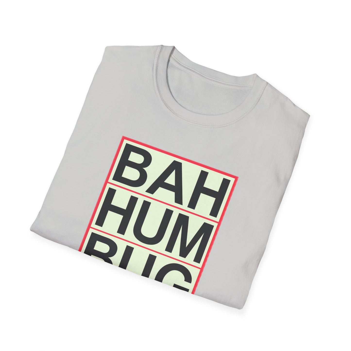 Bah Humbug Unisex Softstyle T-Shirt, Funny Christmas Shirt, Holiday Humor Tee, Gift for Grumpy Friends, Festive Casualwear