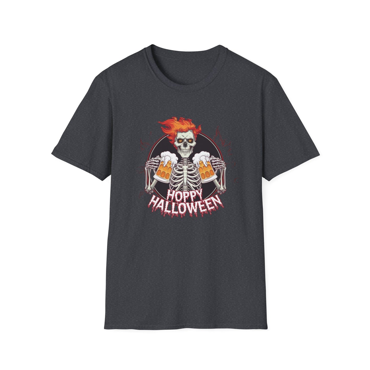 Halloween Skeleton T-Shirt, Unisex Softstyle Tee, Spooky Party Shirt, Halloween Costume Top, Gift for Halloween Lovers