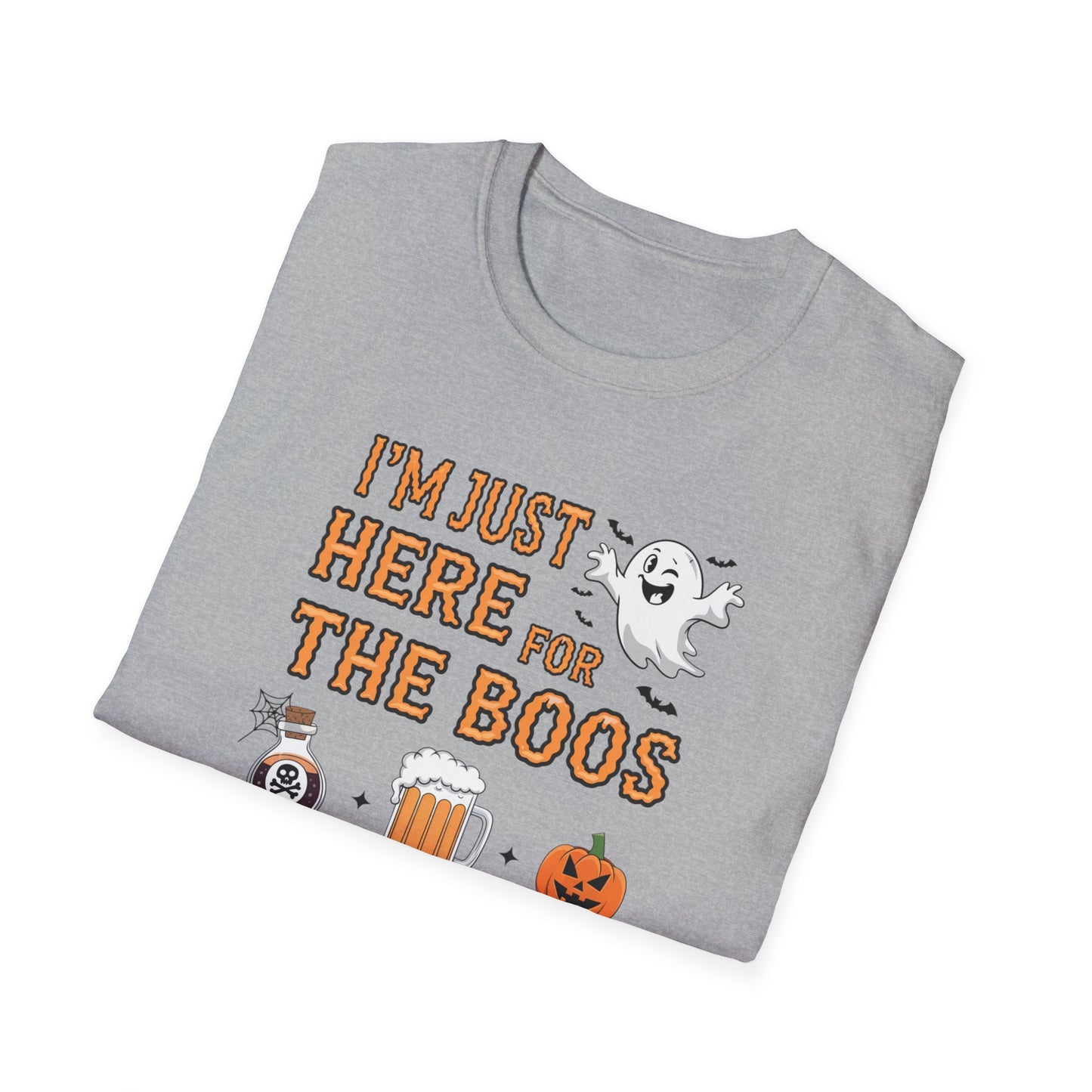 Halloween Ghost Graphic Tee, Unisex Softstyle T-Shirt, Funny Halloween Shirt, Fall Apparel, Spooky Party Outfit, Gifts for October