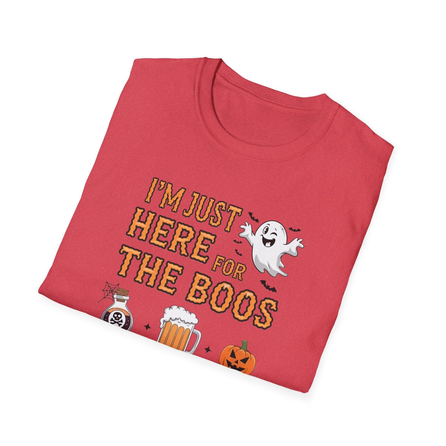 Halloween Ghost Graphic Tee, Unisex Softstyle T-Shirt, Funny Halloween Shirt, Fall Apparel, Spooky Party Outfit, Gifts for October