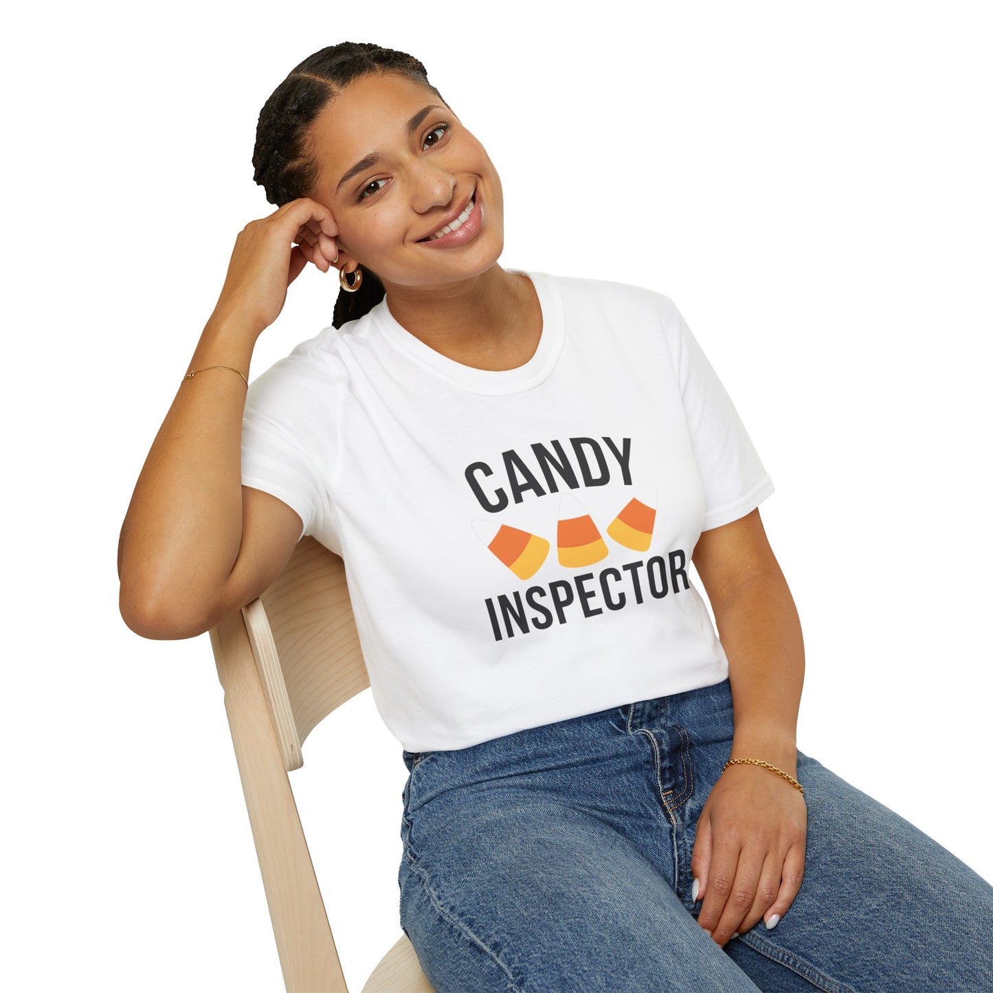 Fun Candy Inspector T-Shirt for Halloween, Unisex Graphic Tee, Sweet Tooth Apparel, Perfect for Fall Celebrations, Trick or Treat