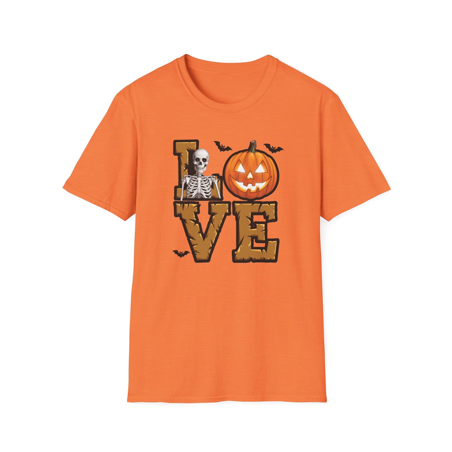 Halloween Skeleton Love T-Shirt, Spooky Graphic Tee, Unisex Fall Apparel, Halloween Costume, Trick or Treat Shirt