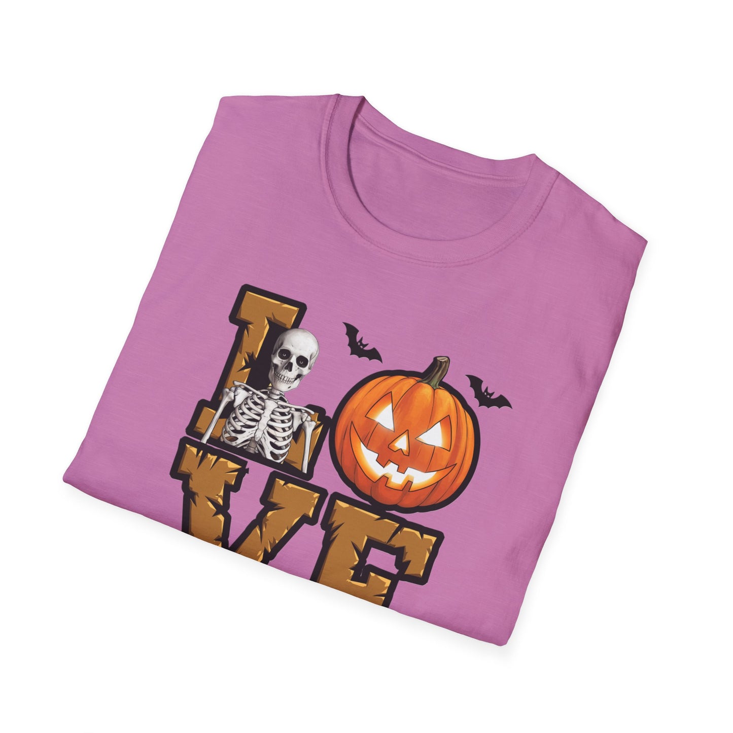 Halloween Skeleton Love T-Shirt, Spooky Graphic Tee, Unisex Fall Apparel, Halloween Costume, Trick or Treat Shirt
