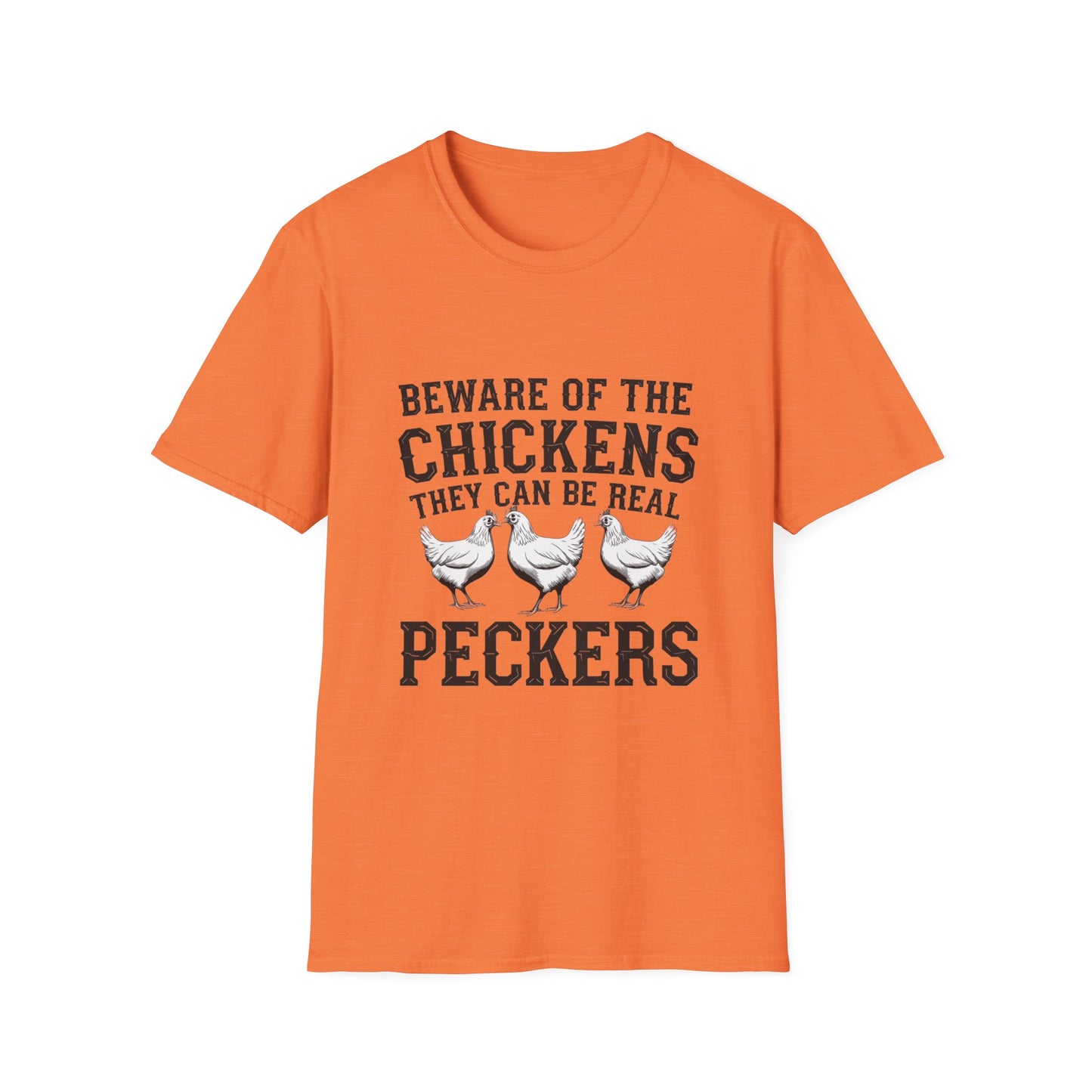 Funny Chicken T-Shirt - Beware of the Peckers