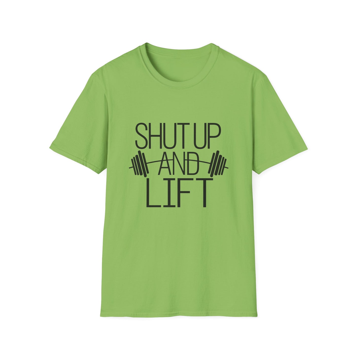 Fitness Motivation T-Shirt - "Shut Up and Lift" - Unisex Softstyle Tee for Gym Enthusiasts