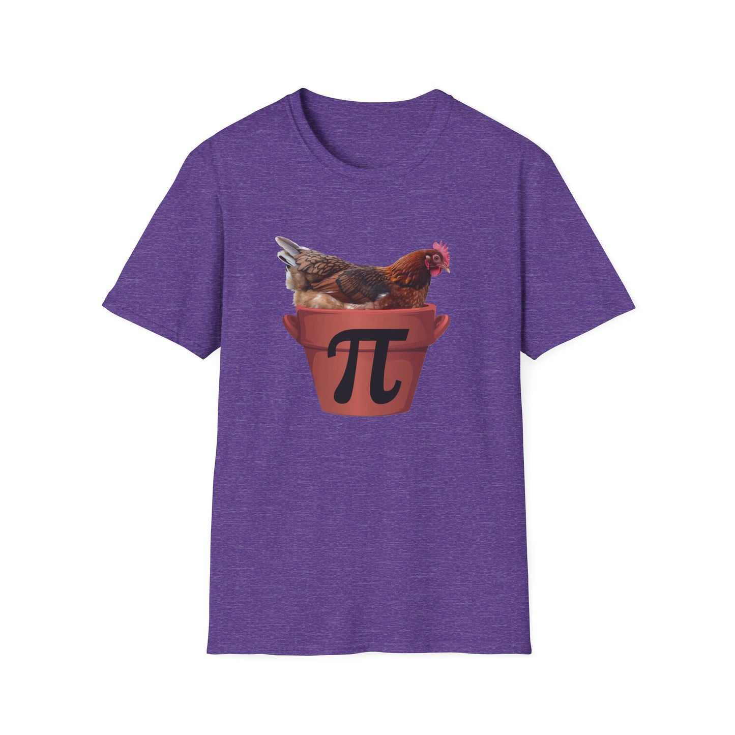 Funny Chicken Pi Unisex Softstyle T-Shirt - Quirky Math Humor Tee