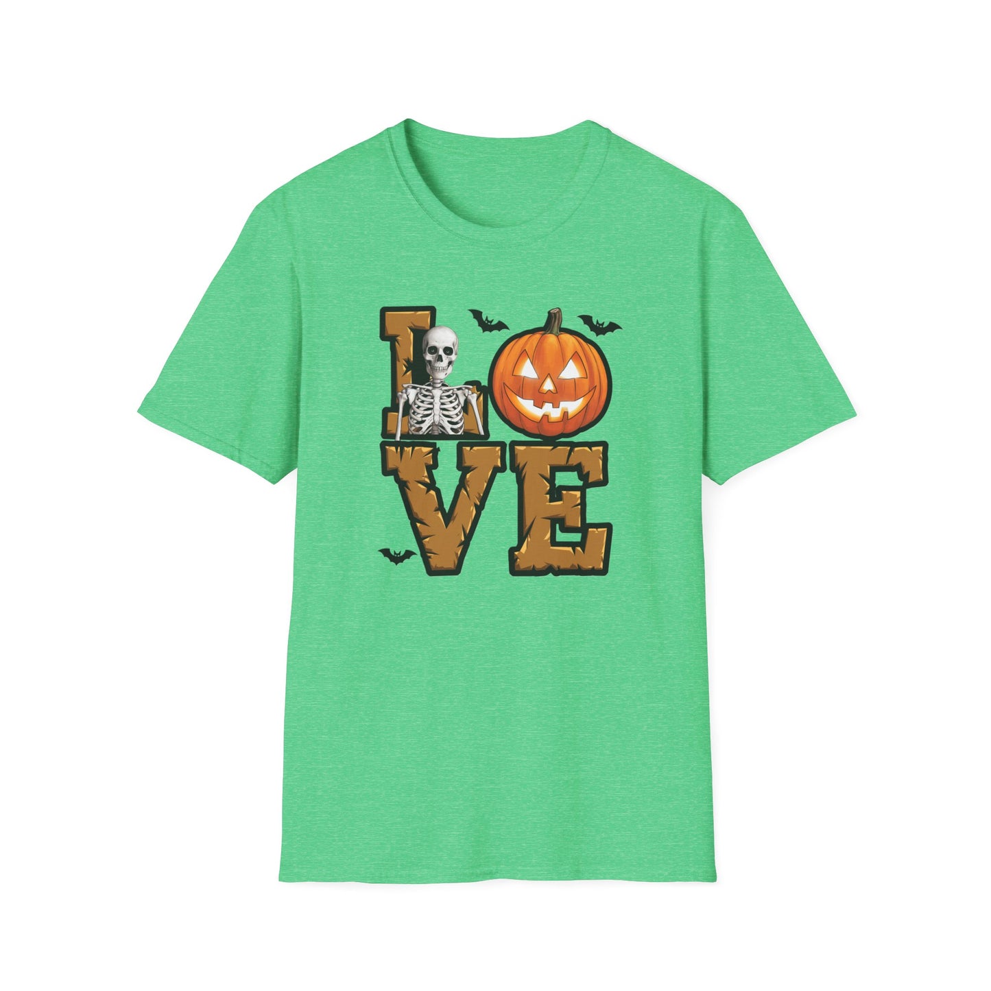 Halloween Skeleton Love T-Shirt, Spooky Graphic Tee, Unisex Fall Apparel, Halloween Costume, Trick or Treat Shirt